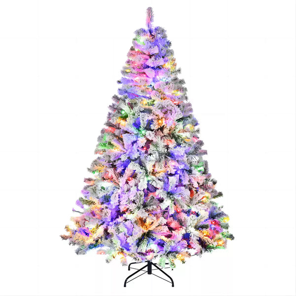 7.5ft Pre-lit Artificial Christmas Tree with 550 Remote-controlled Multi-Color Lights and 1405 Branch Tips