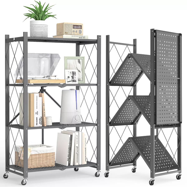 4-Tier Storage Shelves Foldable metal shelves Garage Shelving Units