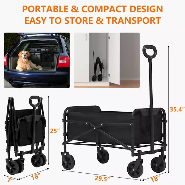 Folding Wagon Cart Heavy Duty Outdoor Camping
