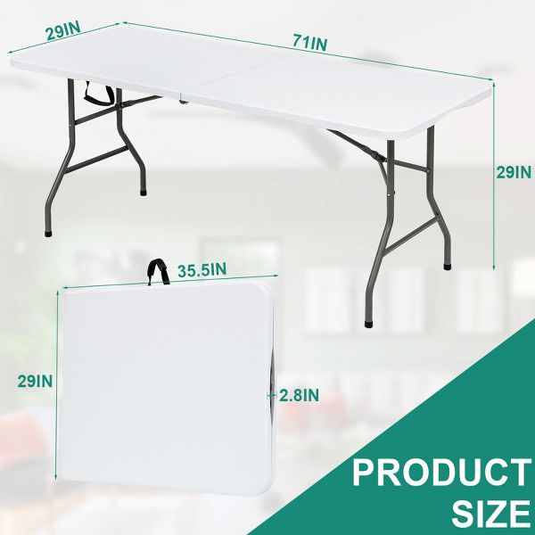 6' Folding Table Portable Indoor Outdoor Picnic Party Dining Camping