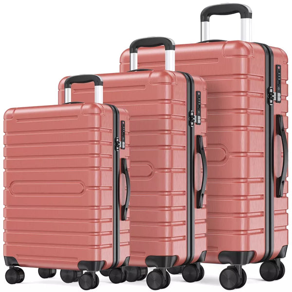3 Piece Hardside Luggage Set Suitcase Set with Spinner Wheels and TSA Lock