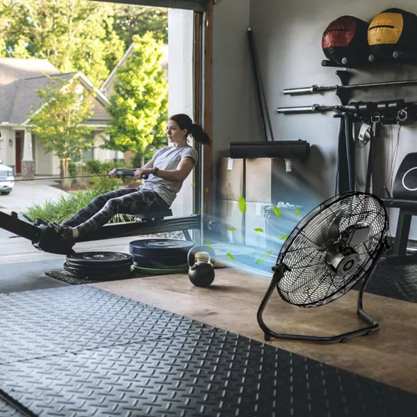 20 in. 3 fan speeds Floor Fan in Black with adjustable head