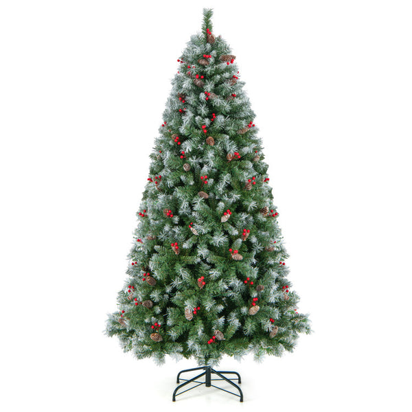 Hinged Christmas Tree with PVC Branch Tips and Warm White LED Lights