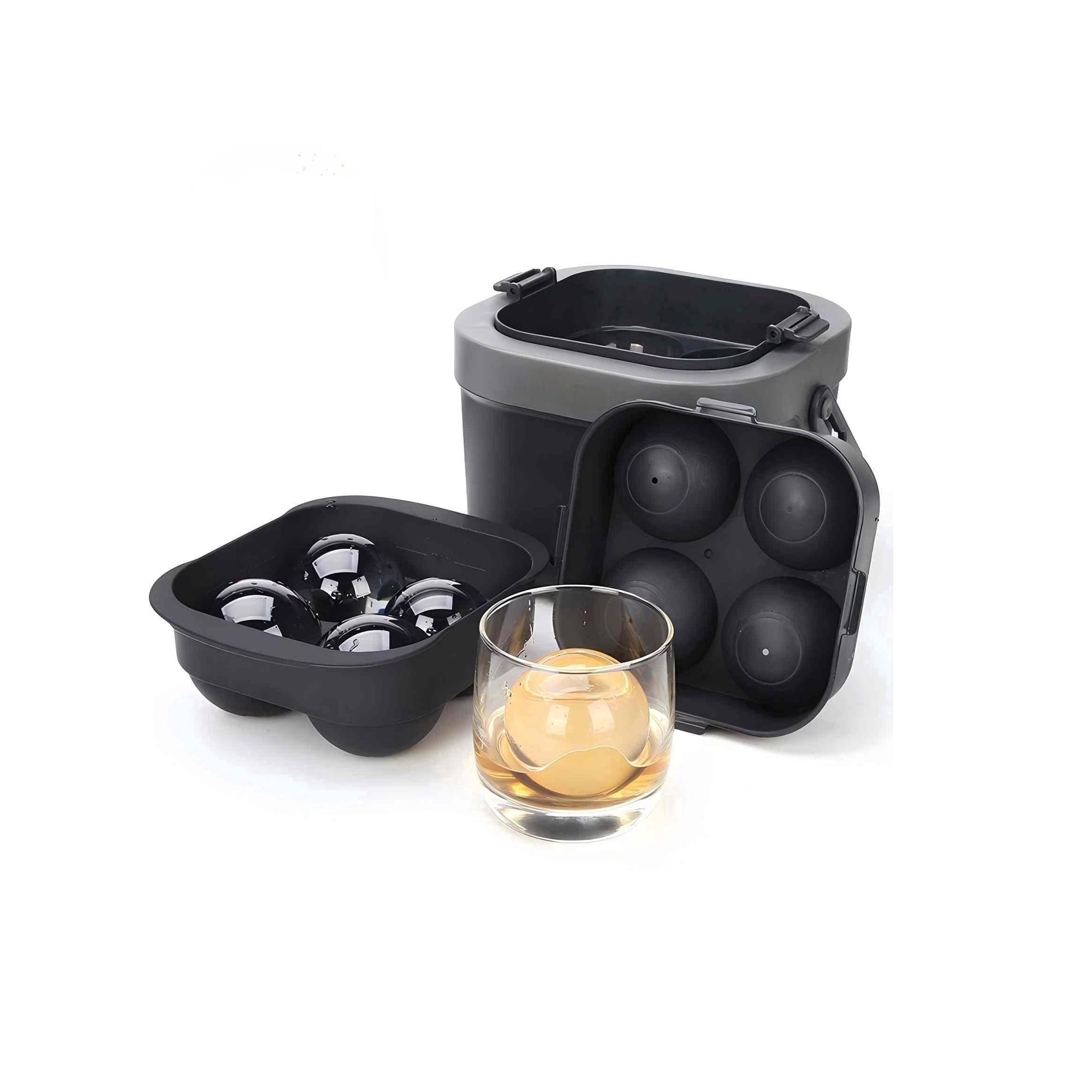 RUIE 2.4 Ice Ball Maker Mold, Round Sphere Ice Cube Tray for Drinks, Coffee and Cocktails, BPA Free Slow-Melting Silicone, Kitchen Gadget for Parties