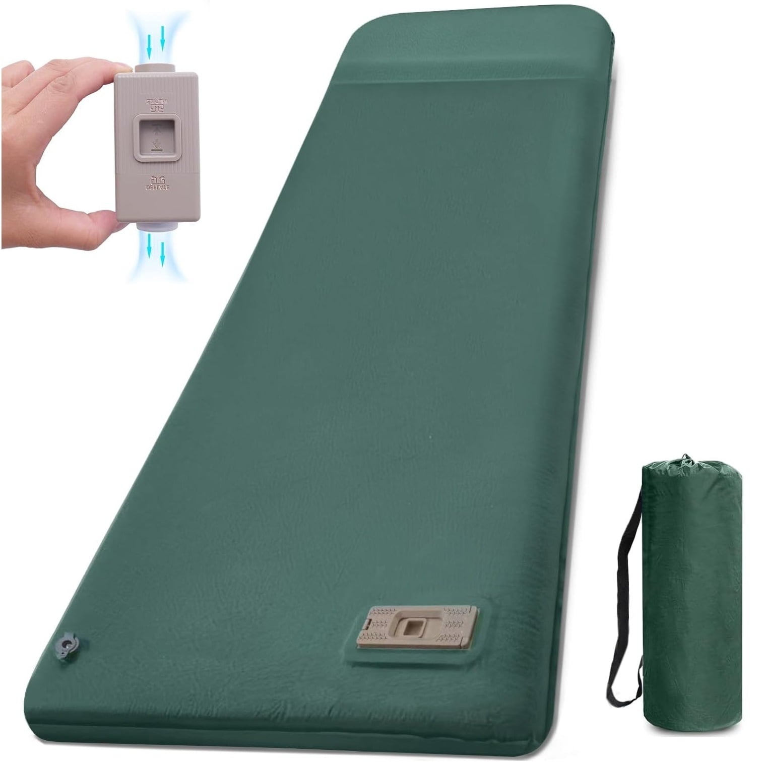 Fenbeli Self Inflating Sleeping Pad 3.2 Thick Memory Foam Camping Pad 4-Season Camp Mat for Tent Green