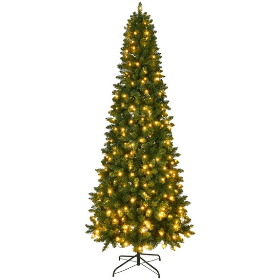 Fenbeli 7.5ft Pre-Lit Christmas Tree w/ 1075 Branches, 350 Warm White Lights