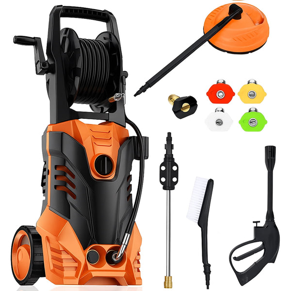 Vebreda 3800 PSI Electric Pressure Washer Lightweight Power Pressure Washer, Great for Cars Washing Fences Patios Driveways