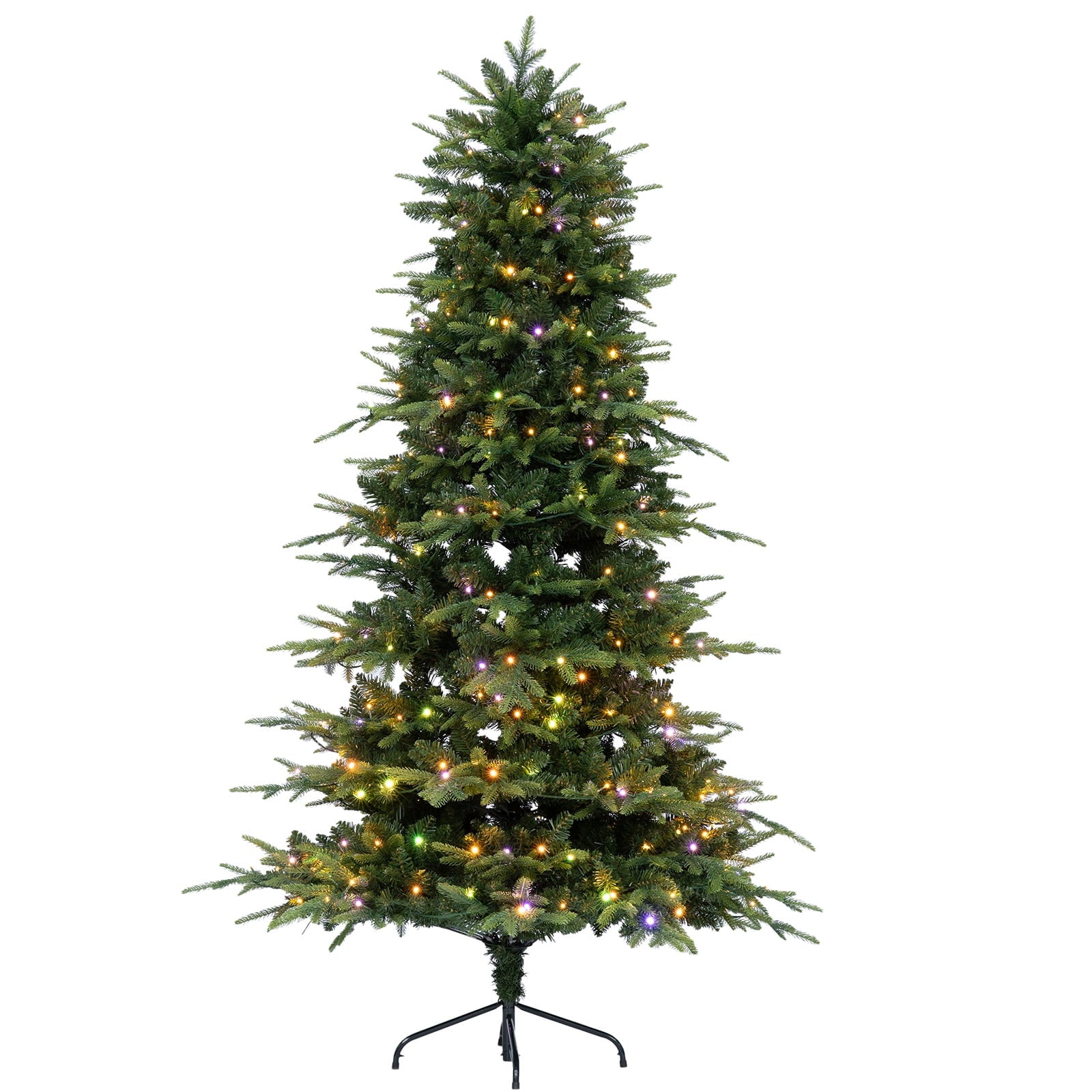 Fenbeli 7.5ft Pre-Lit Artificial Christmas Tree, Full Pencil Shape with 1,350 Tips 300 LED Lights, Ideal for Holiday Decor