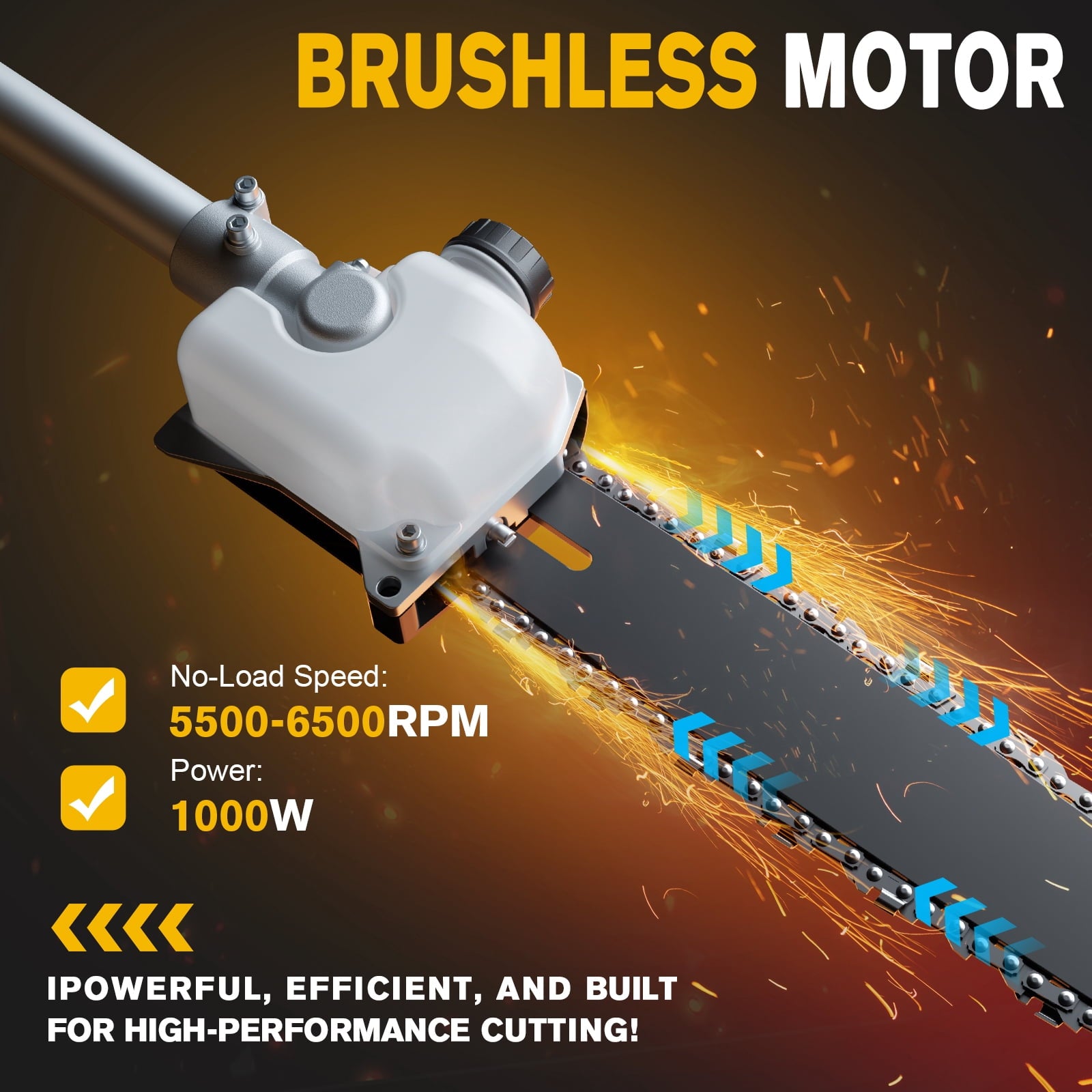 Fenbeli 4 in 1 Cordless Yard Tool Combo, String Trimmer, Brush Cutter, Pole Saw and Hedge Trimmer Kit, 40V Max Lithium Battery Powered with 2 Batteries and Charger