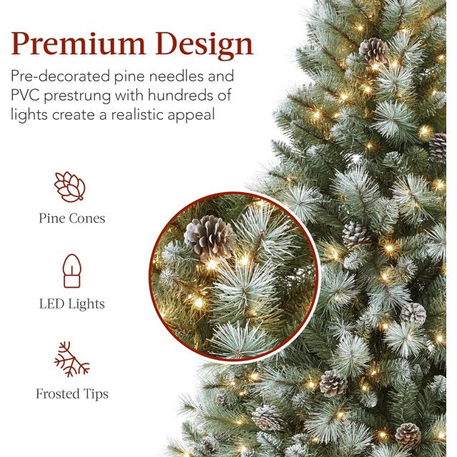 7ft Pre Lit Scotch Pine Christmas Tree