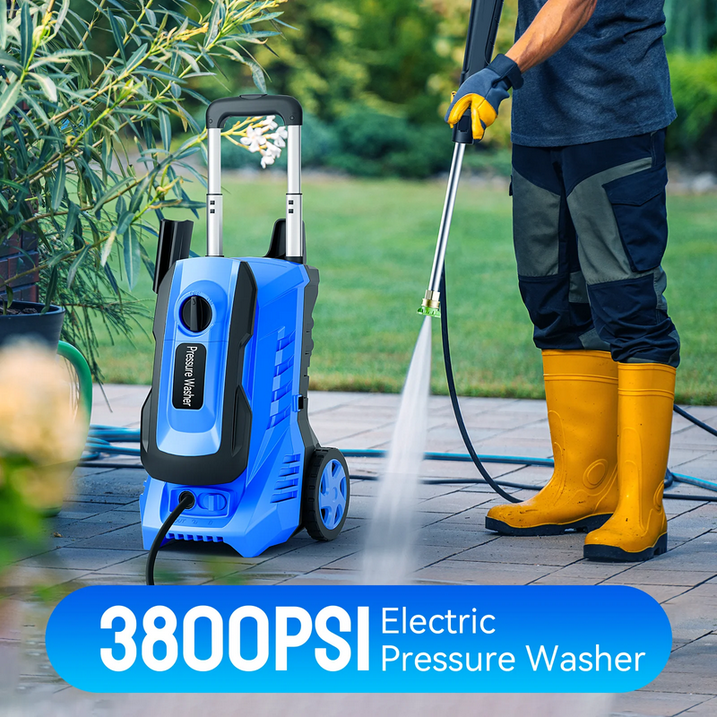 ALPULON 3800PSI Electric Pressure Washer 2.6GPM Power Washer 1800W Cleaning Machine for Car Cleaning Blue