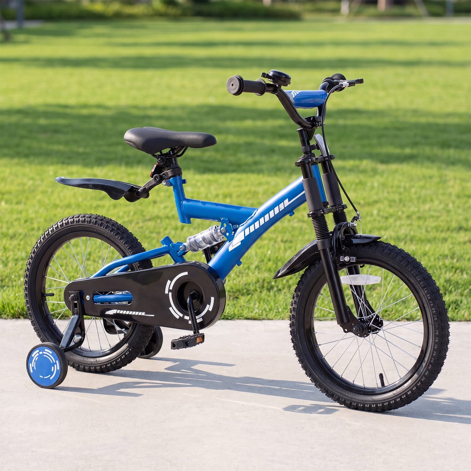 Fenbeli 18 Inch Kids Bike with Training Wheels for Boys Ages 6-9, Blue