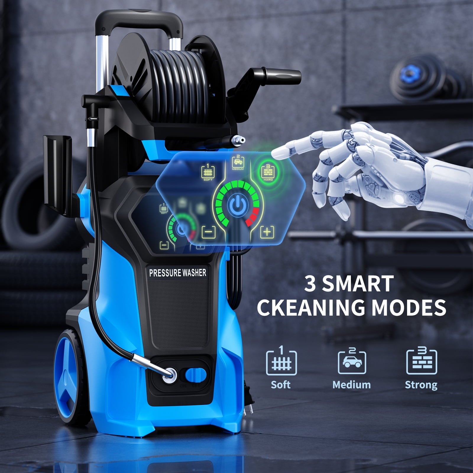 Fenbeli 5000 PSI Electric Pressure Washer 3.2 GPM Power Washers Electric Powered with 5 Quick Connect Nozzles