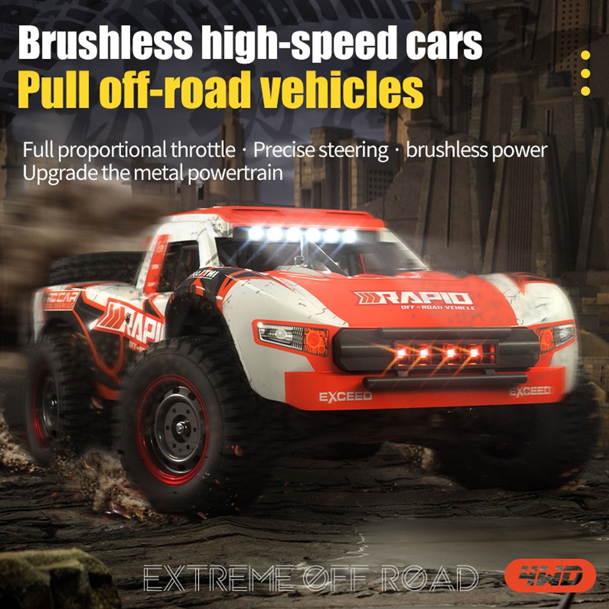 Furnibear 1:14 RC Car, Fast Remote Control Car 40+ MPH, 4WD off Road RC Truck Vehicle with 2 Batteries 2 Shells, Gifts for Adult and Boys