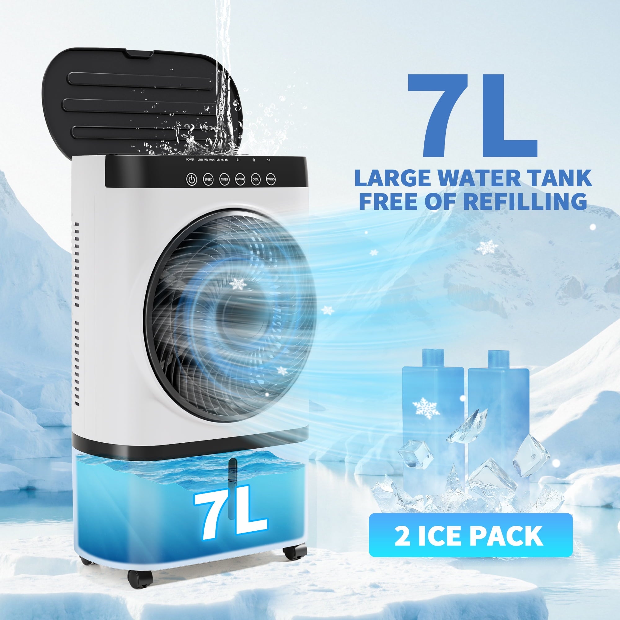 Fenbeli 3-in-1 Evaporative Portable Air Cooler with 3 Modes include Remote Control