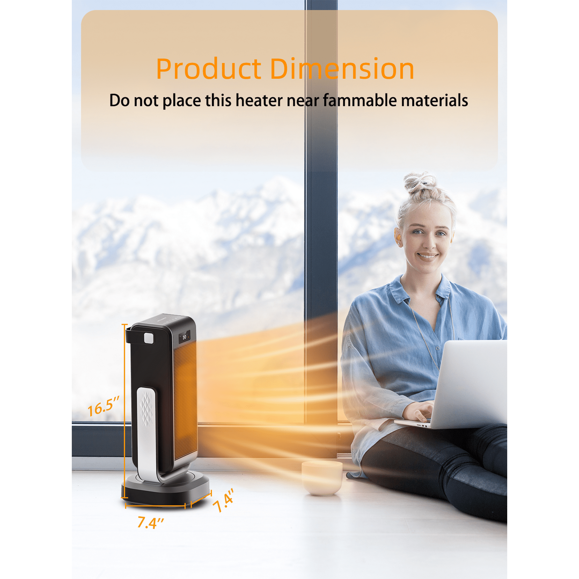 Tower Electric Space Heater with Remote