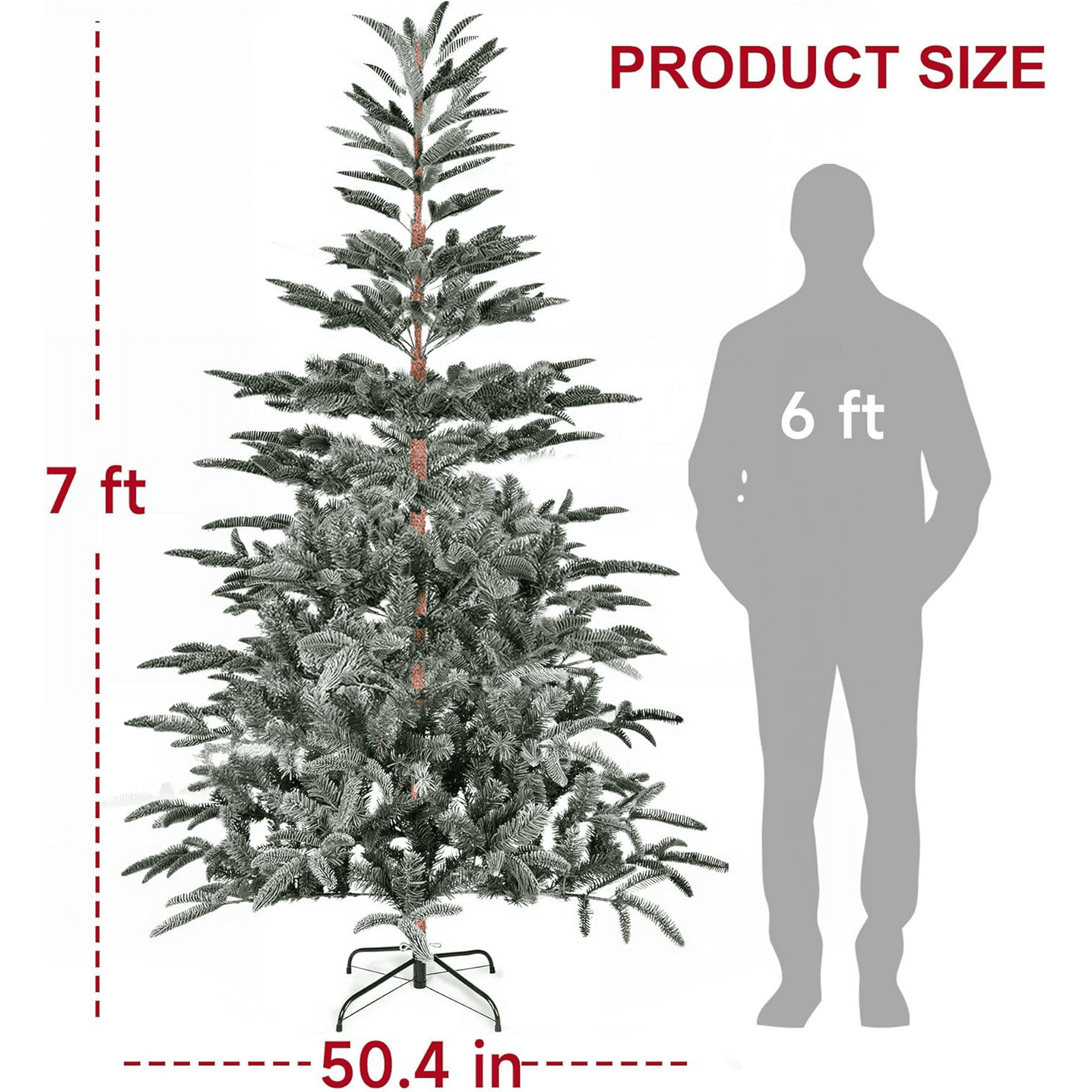 Fenbeli 7ft Unlit Aspen Fir Artificial Christmas Tree, Green