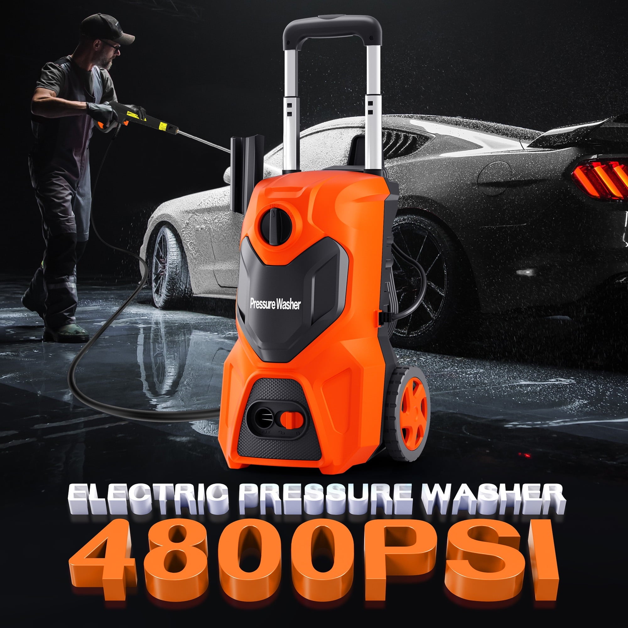 Fenbeli Electric Pressure Washer, 4800 PSI 3.2GPM Power Washer for Cars, Fences and Patios