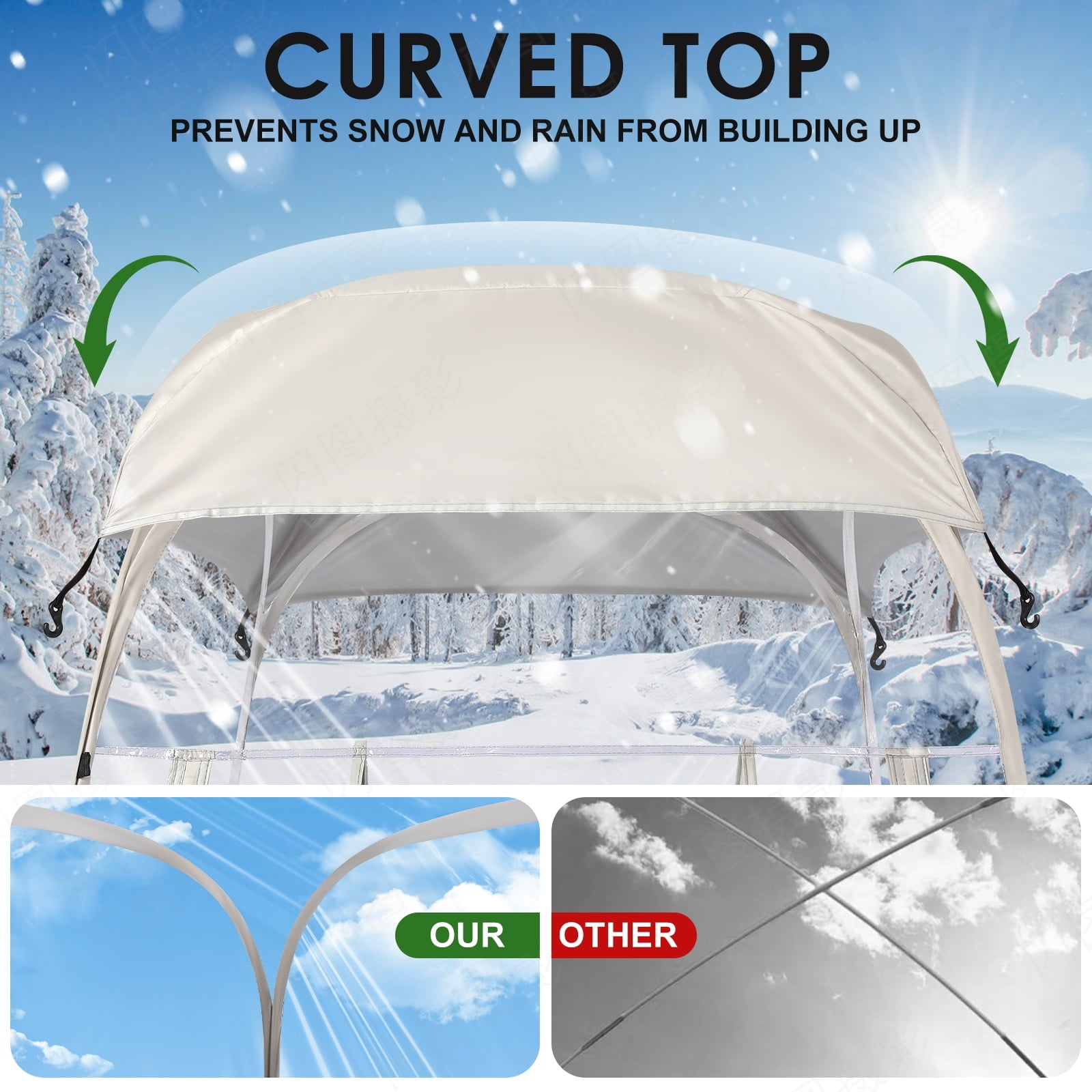 Fenbeli 2 Person Weather Pod, Instant Pop up Tent for Sports Event , Beige