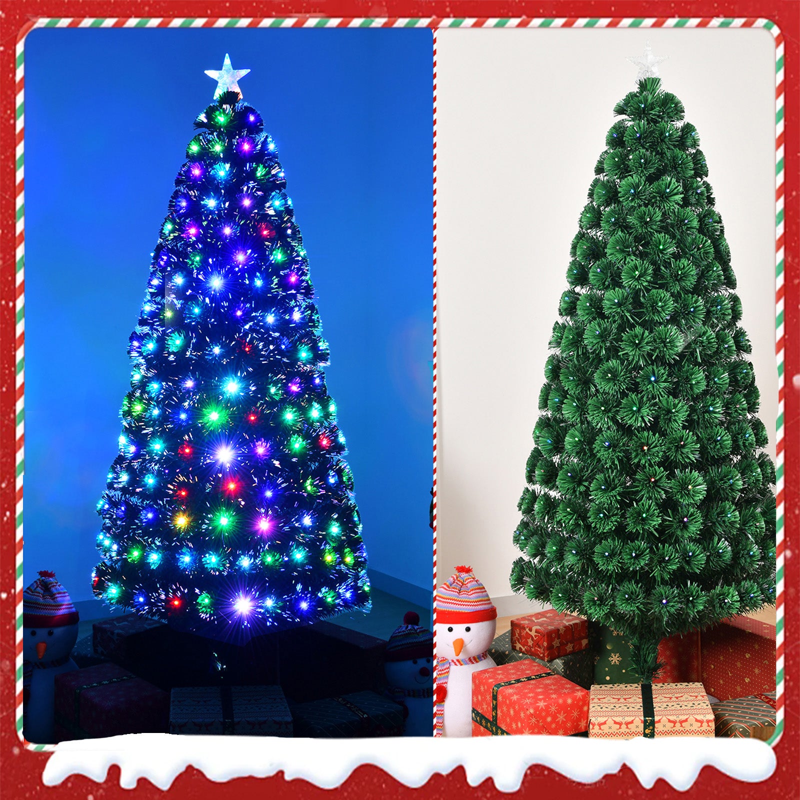 Fenbeli 6ft Tall Pre-Lit Fir Artificial Christmas Tree with 235 Lights and 235 Tips Christmas Decoration Green