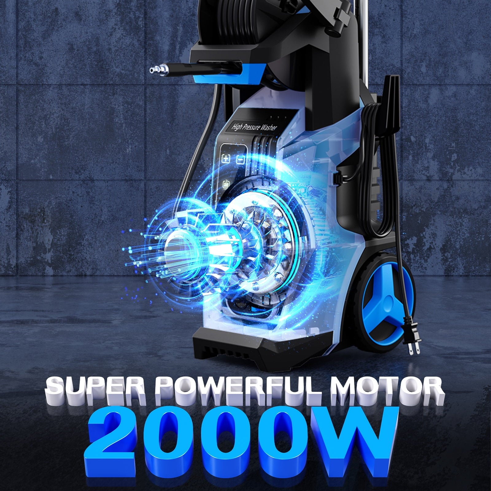 Fenbeli 4500PSI Electric Pressure Washer Touch Screen Adjustable Pressure Max 3.2 GPM for Your Home and Garden