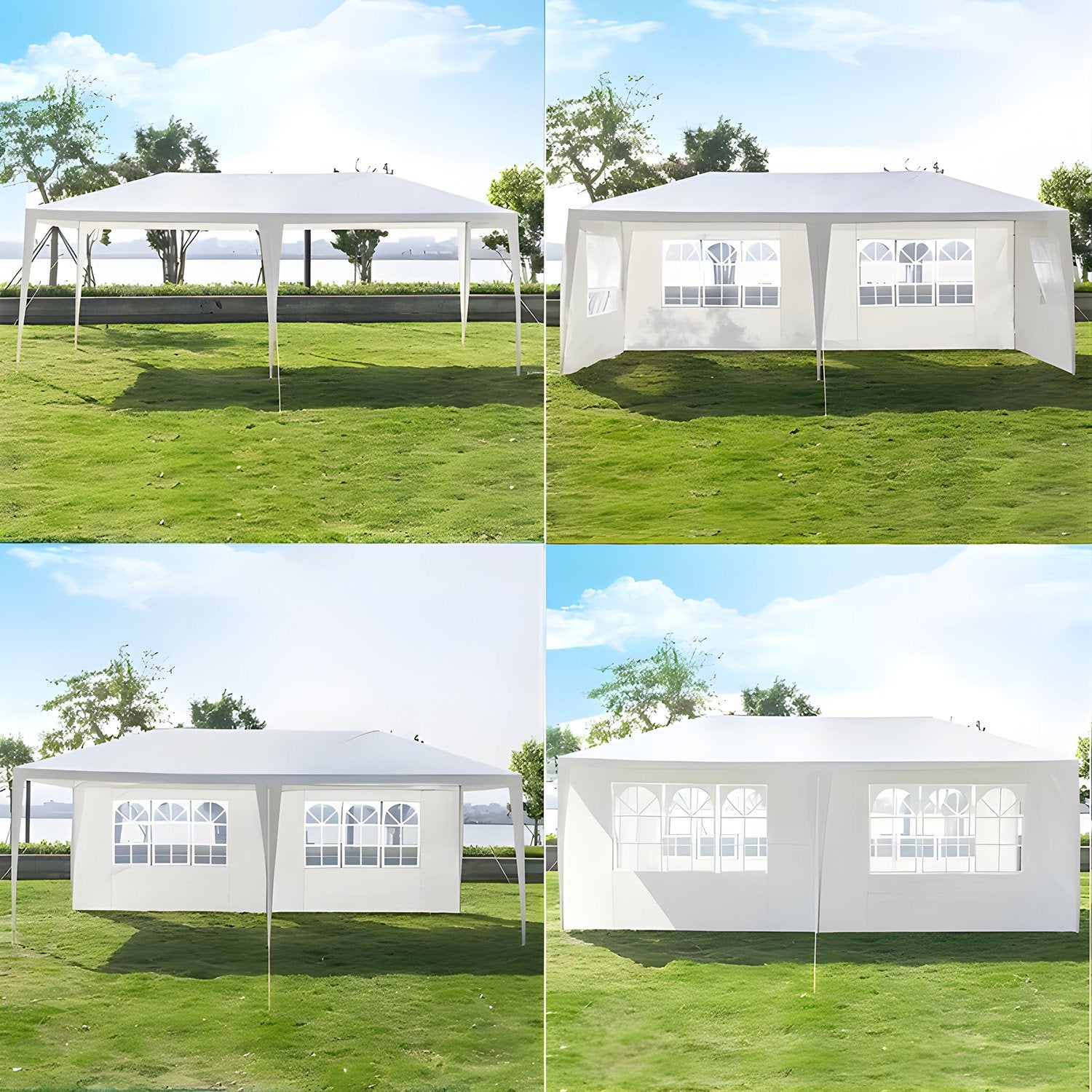 10ftx20ft Outdoor Canopy Weather-resistant Tent Wedding Party Tent 4 Sidewalls W/Carry Bag