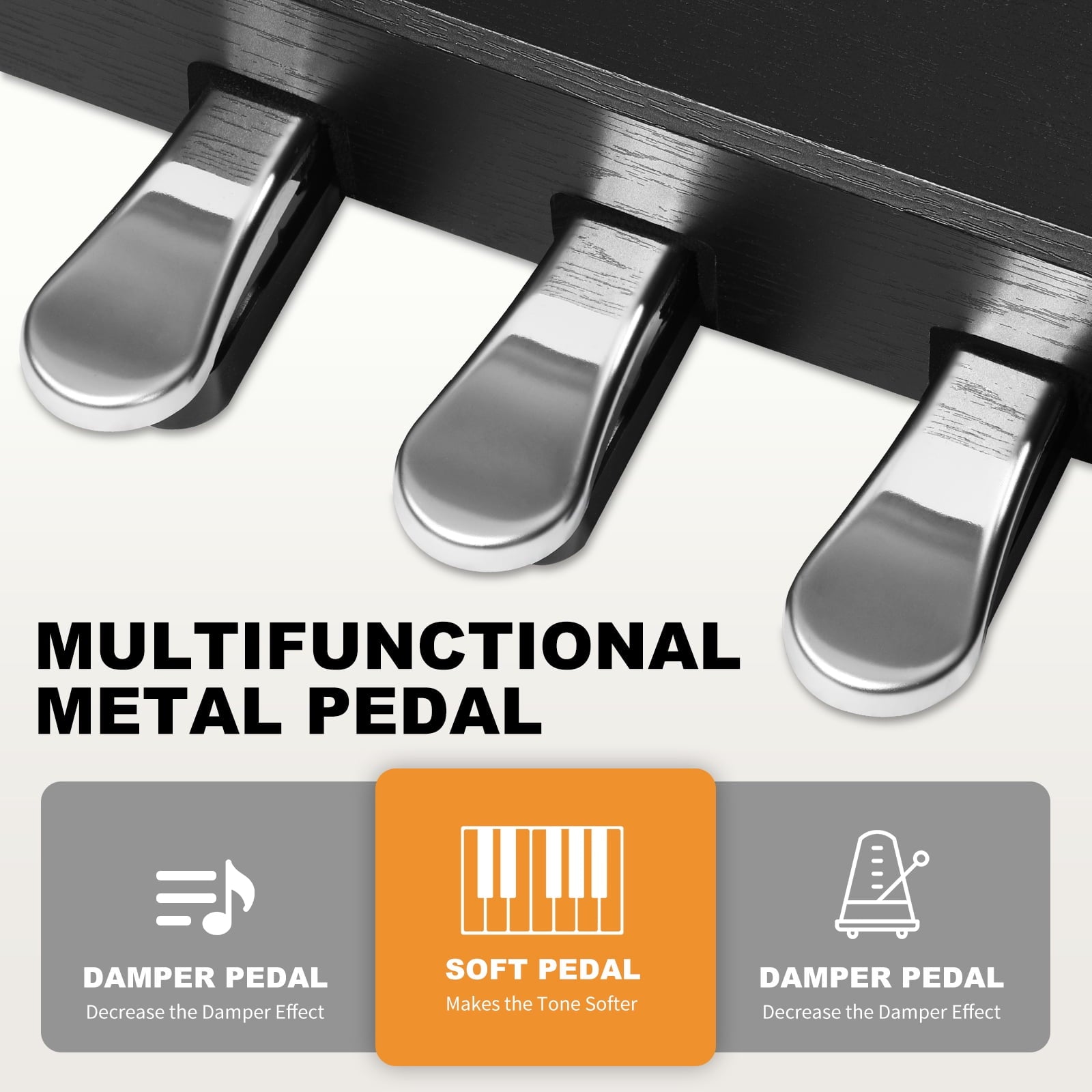 Fenbeli 88-Key Weighted Hammer Action Digital Piano with Speakers Furniture Stand and Triple Pedals Support Bluetooth,MIDI USB,Black