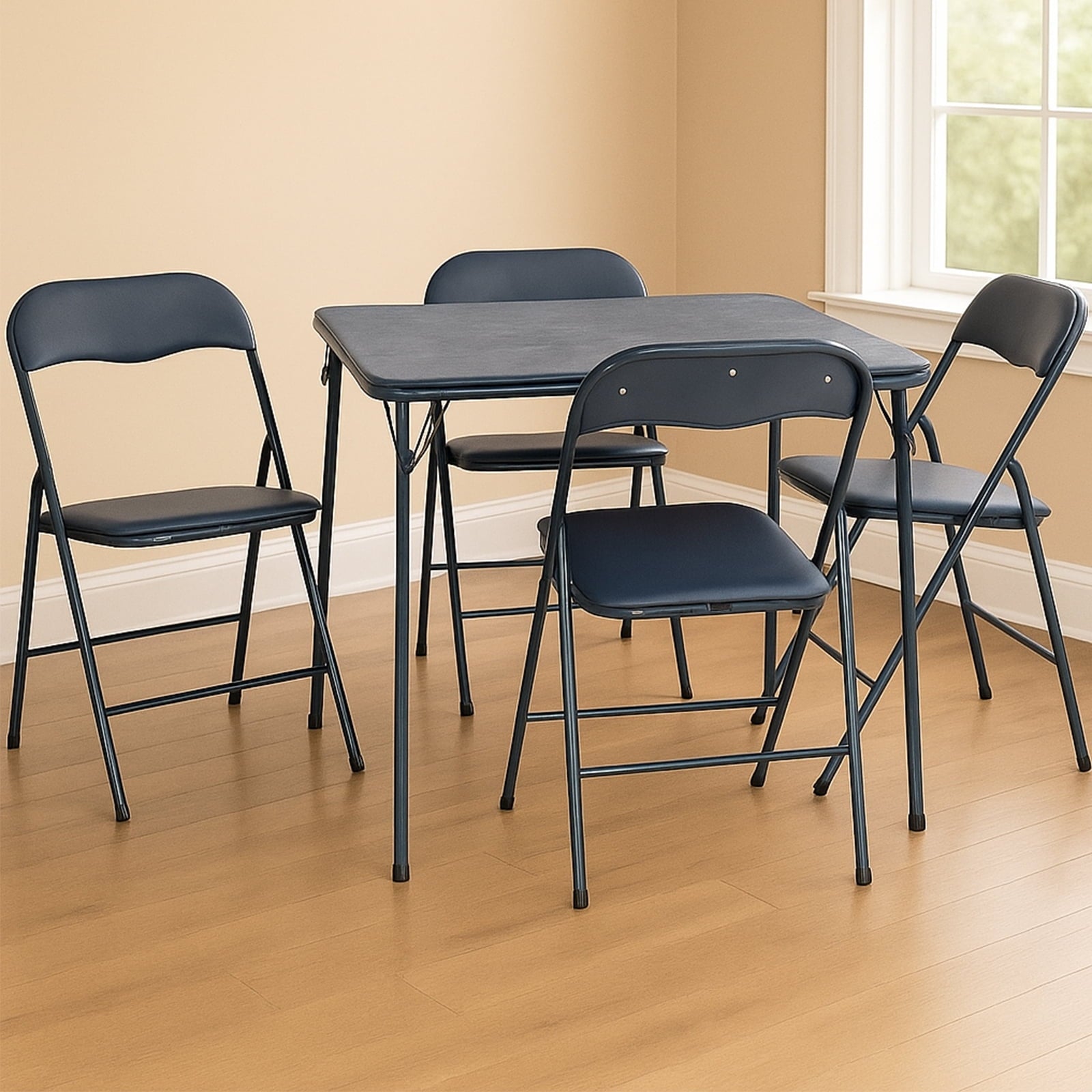 Fenbeli 34inch Portable Folding Table for Living Room, Office, Camping, Black
