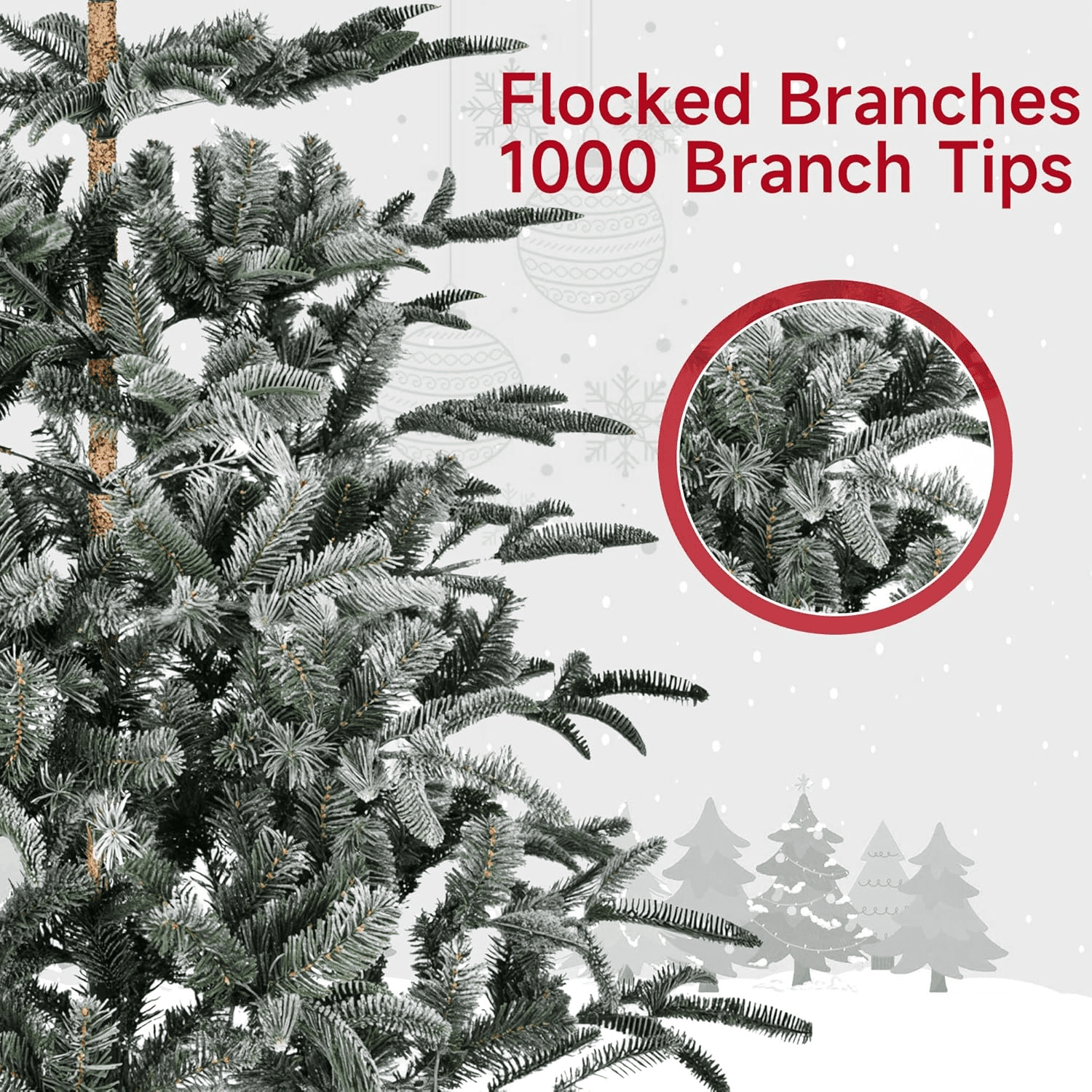 Fenbeli 7ft Unlit Aspen Fir Artificial Christmas Tree, Green