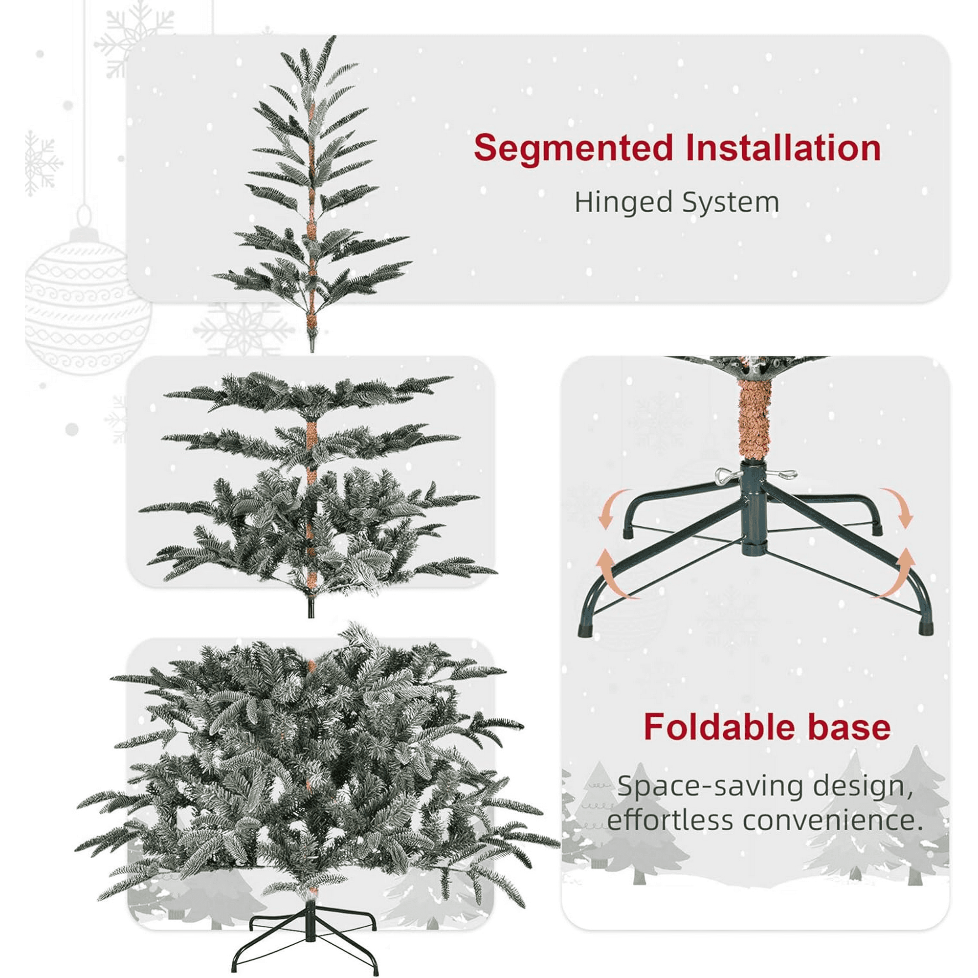 Fenbeli 7ft Unlit Aspen Fir Artificial Christmas Tree, Green