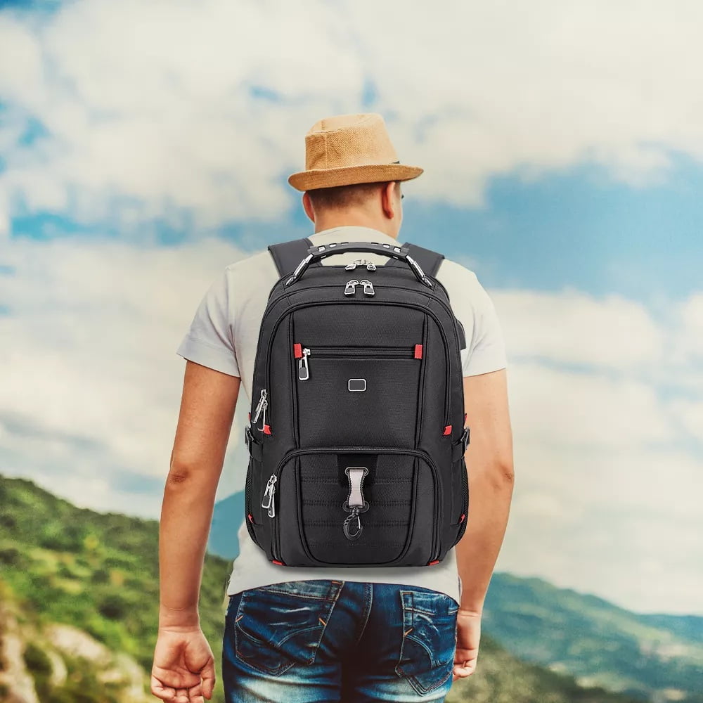 Fenbeli Extra Large 50L Travel Laptop Backpack College High School Backpack Business Work Bag for Men Women Black