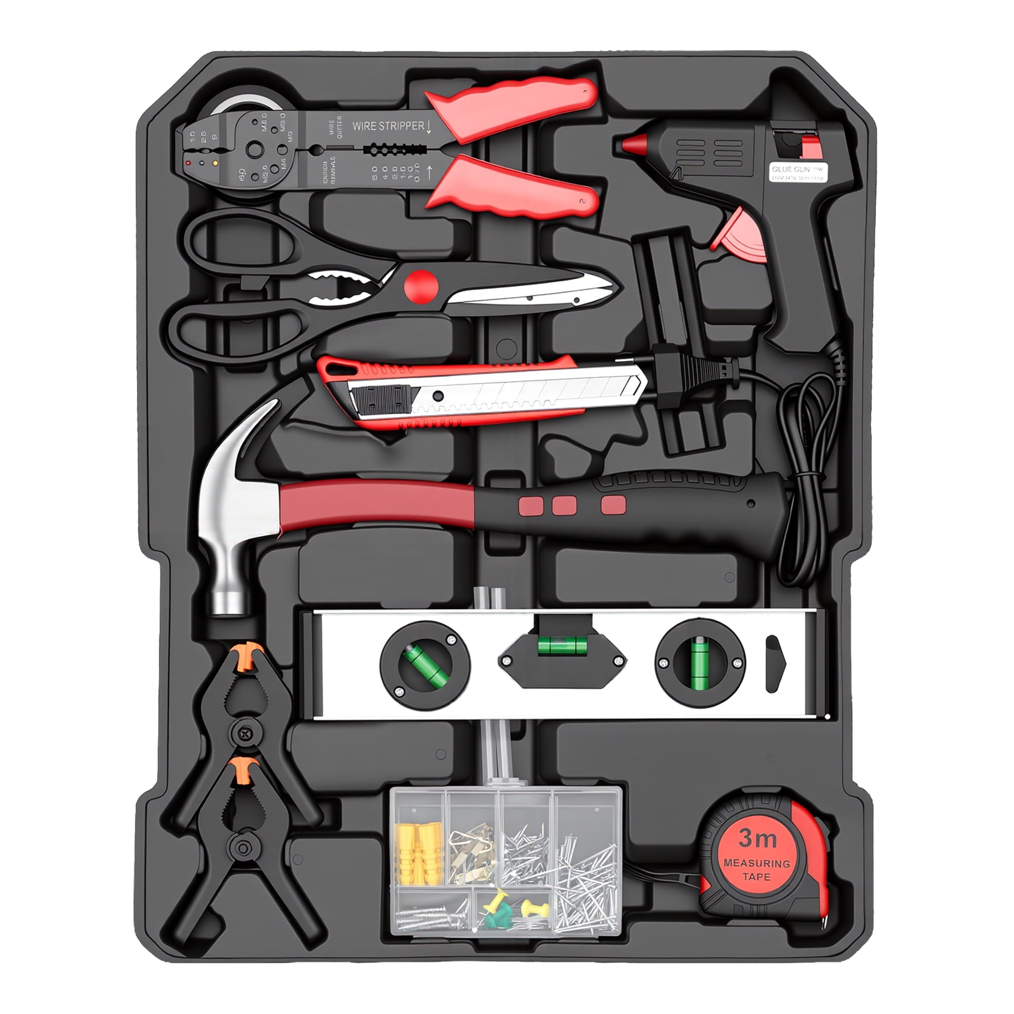 Fenbeli 399 Piece Tool Set, Professional Chrome Vanadium Steel Tool Kit with Aluminum Trolley Case and Wheels, Home Auto Repair Mechanic Tool Box, Black