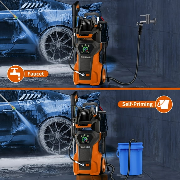 Fenbeli Electric Pressure Power Washer - 4000 PSI MAX 2.6 GPM Power Washer Electric Powered, Orange