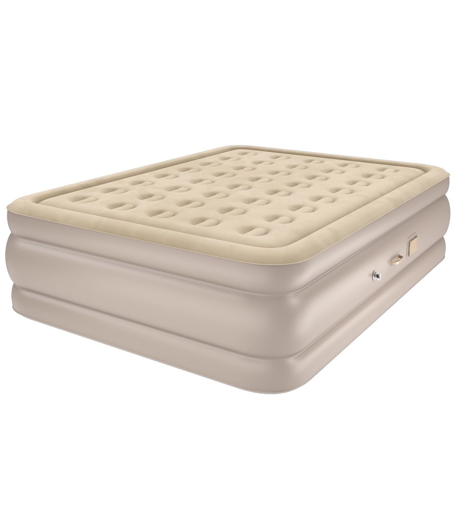 Fenbeli Queen Air Mattress with Built-in Pump, 18" Inflatable Air Bed with Rechargeable Pump & Camping Lamp, Portable Airbed for Home Camping Guests
