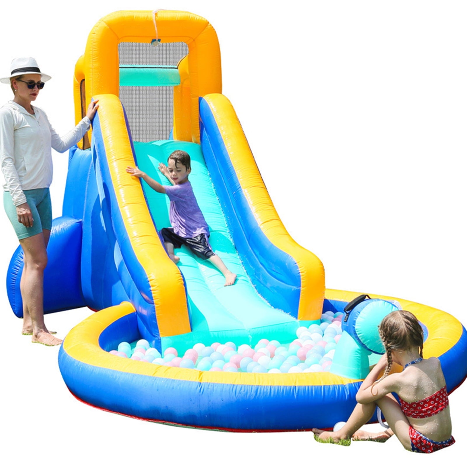 Fenbeli Inflatable Water Slide Park Castle for Little Kids