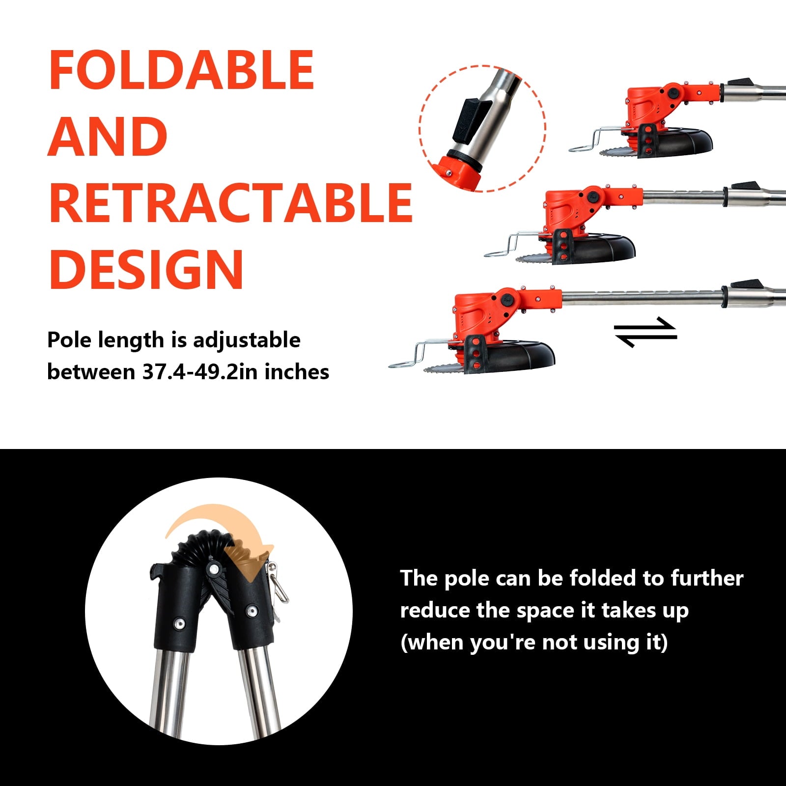 Electric Weed Wacker, 21V Cordless Weed Eater, Foldable String Trimmer