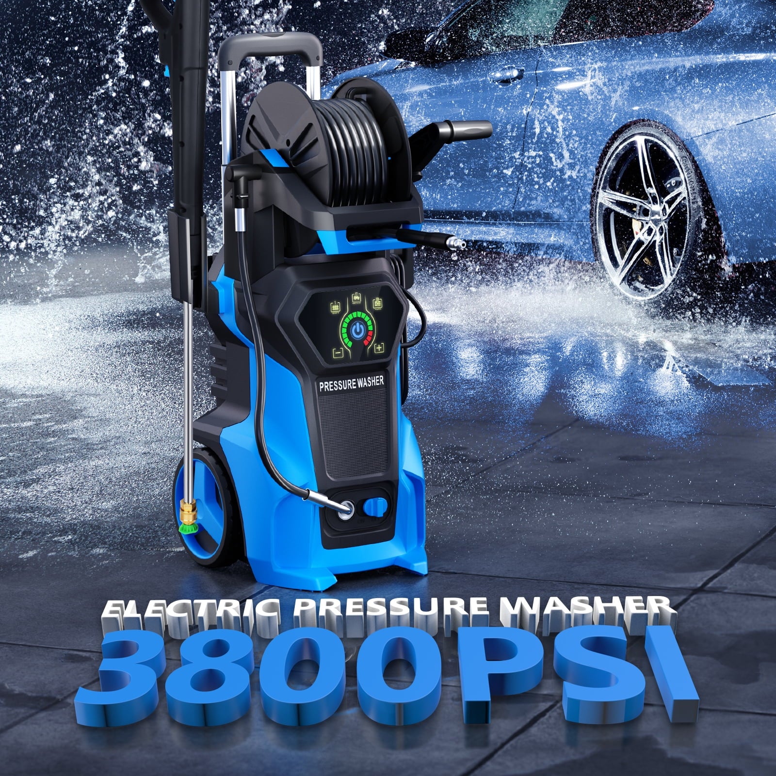 Fenbeli 5000 PSI Electric Pressure Washer 3.2 GPM Power Washers Electric Powered with 5 Quick Connect Nozzles