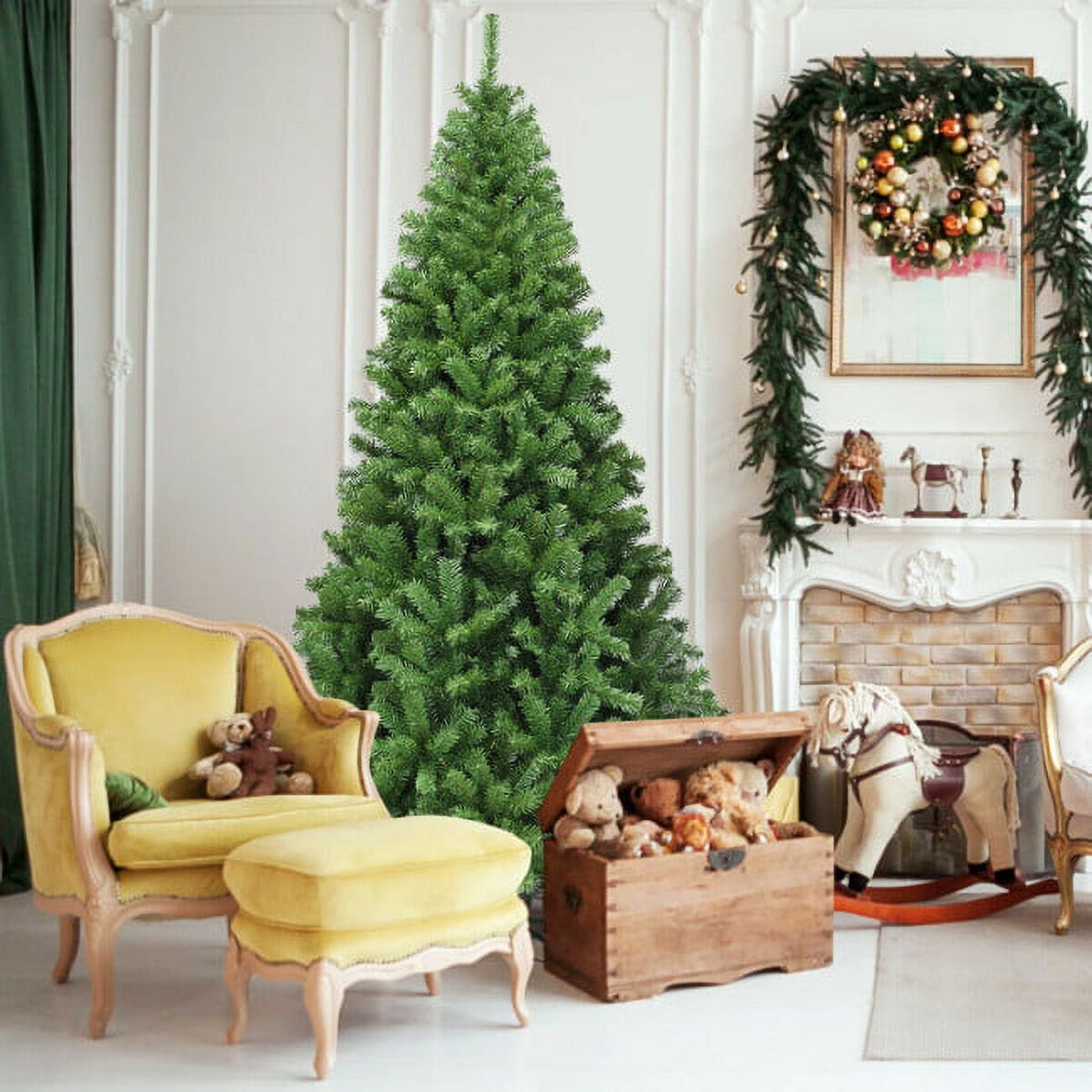Furnibear 6ft Pre-Lit Christmas Tree with 250 Color Changing LED Lights for Home, Office, and Party Decoration