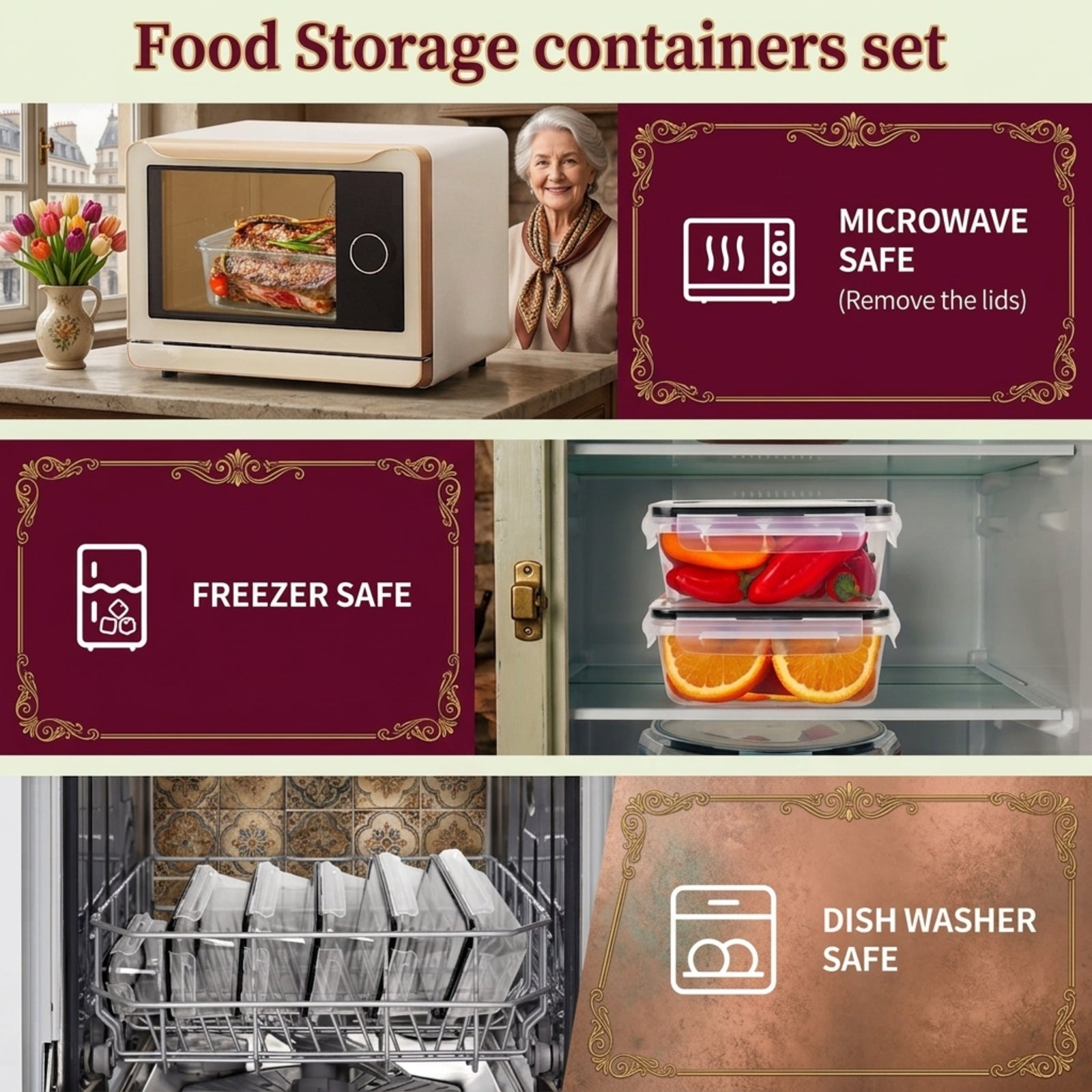 Fenbeli 32-Piece Airtight Food Storage Containers with Lids, BPA-Free Stackable Meal Prep Set with Labels, Clear