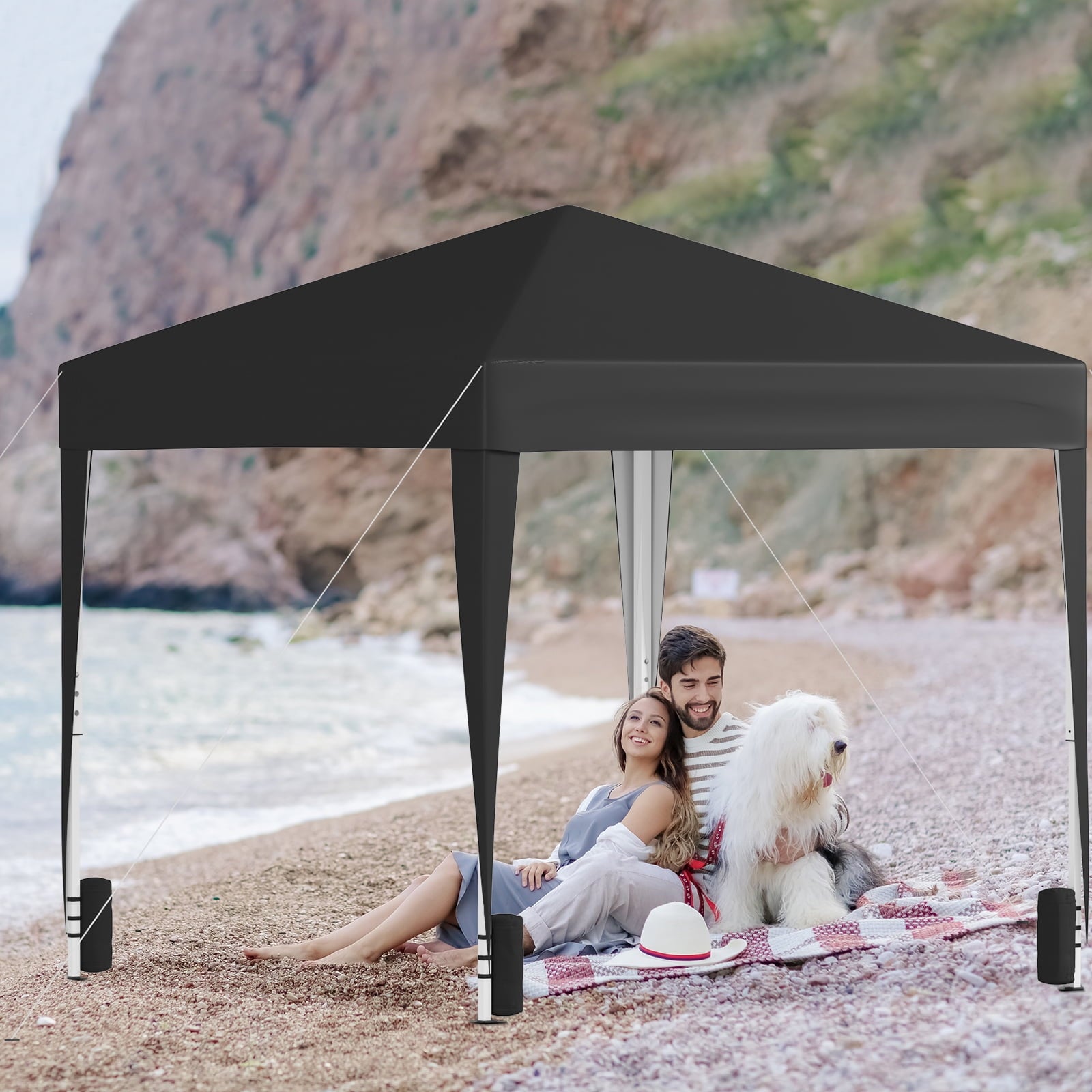 10x10 Pop Up Canopy Instant Outdoor Canopy Tent for Events, Camping, and Backyard, Black