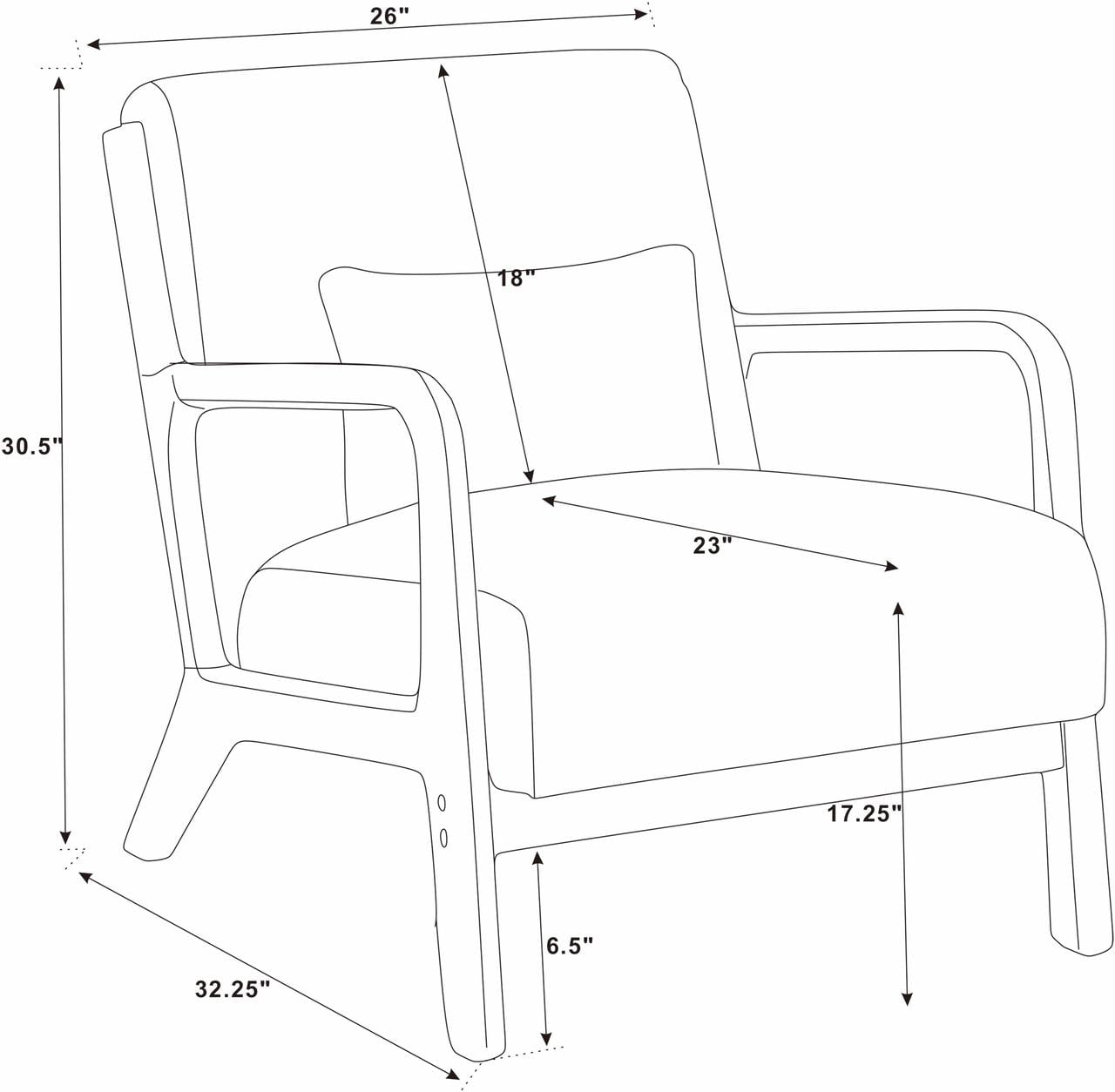 Furnibear Accent Chair, Thick Padded Corduroy Armchair with Solid Wood Frame - Easy Assembly,Camel£¨Brown£©