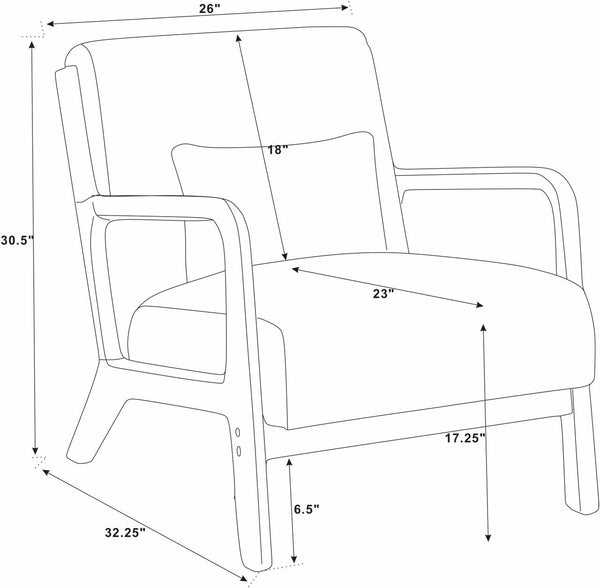 Furnibear Accent Chair, Thick Padded Corduroy Armchair with Solid Wood Frame - Easy Assembly,Camel£¨Brown£©
