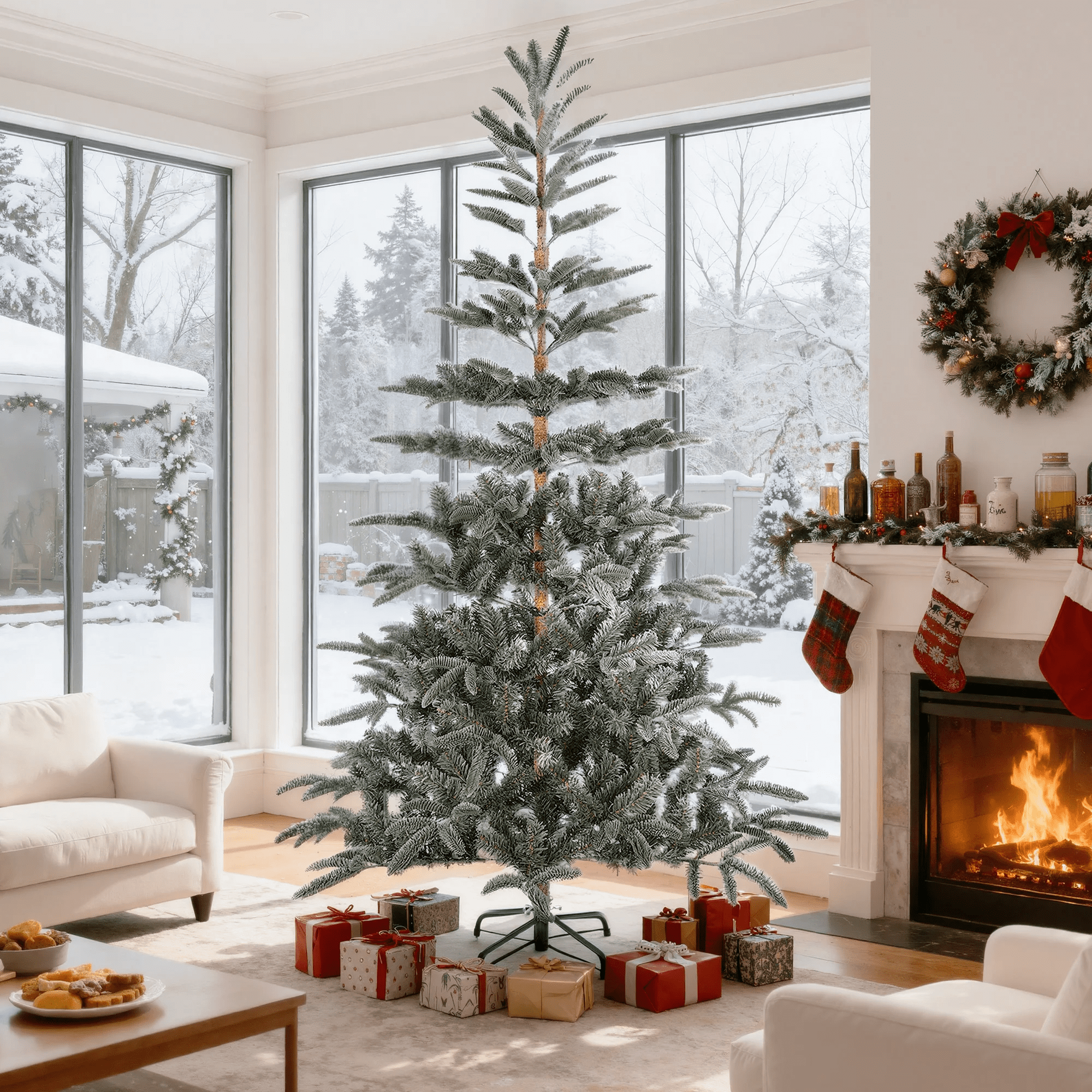 Fenbeli 7ft Unlit Aspen Fir Artificial Christmas Tree, Green