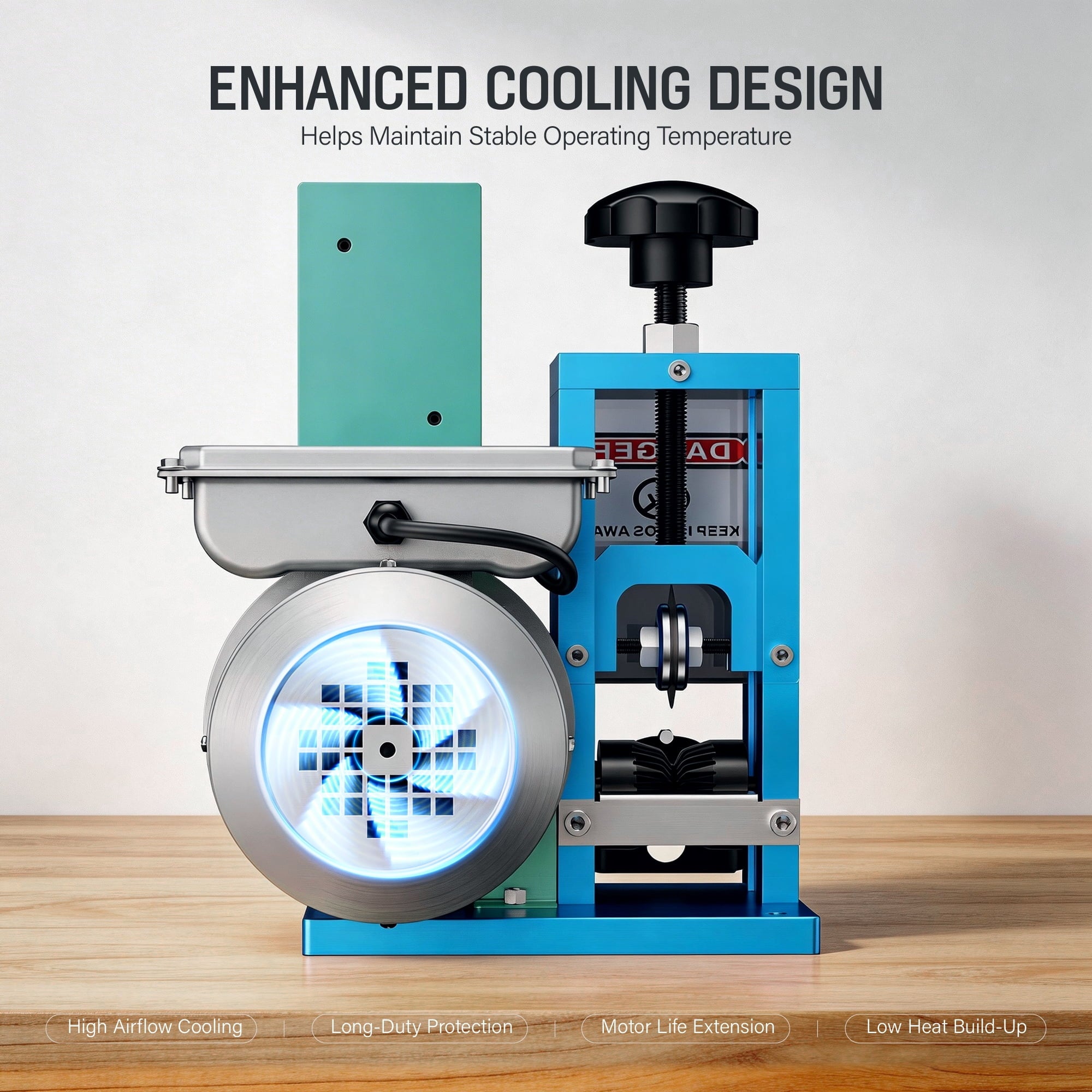 Fenbeli Electric Wire Stripping Machine 0.06-1in Automatic Powered Cable Stripper for Scrap Copper Recycling, Blue
