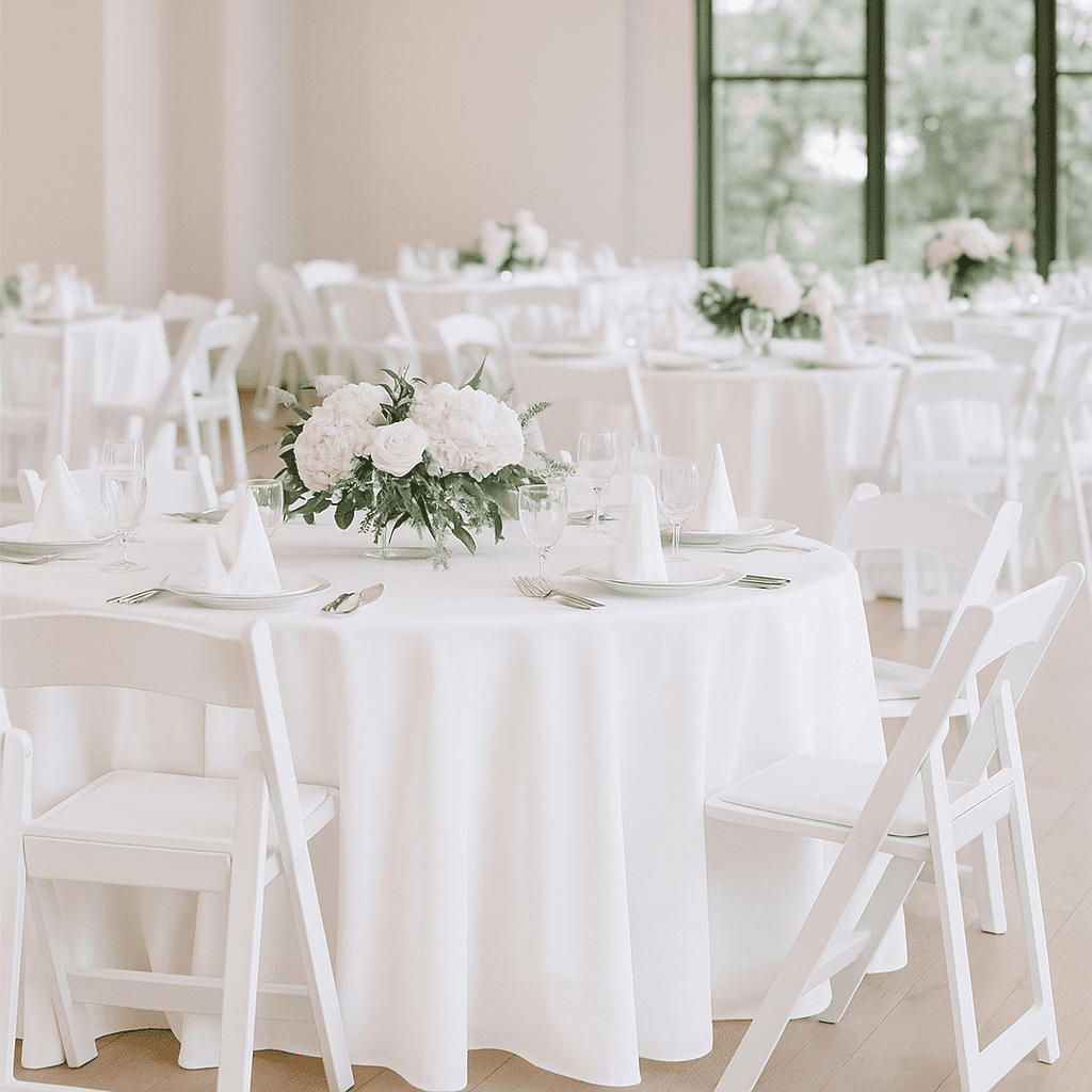 Fenbeli 4 Pack White Resin Folding Chairs with Padded Seats - Indoor/Outdoor Folding Chairs for Events Lightweight Foldable Chairs