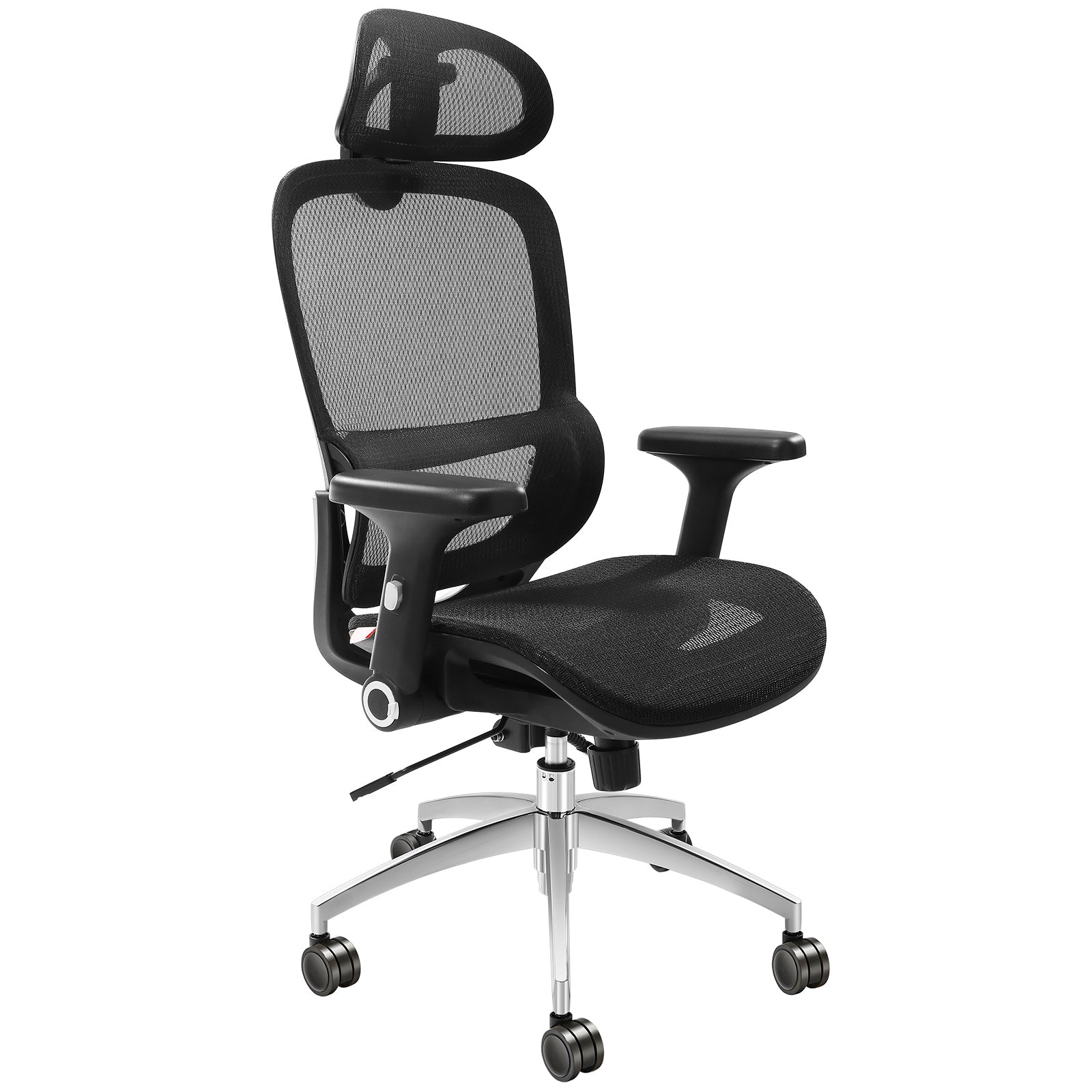 Mesh High Back Office Chair with Adjustable Lumbar Support and Headrest, Swivel Computer Desk Chair