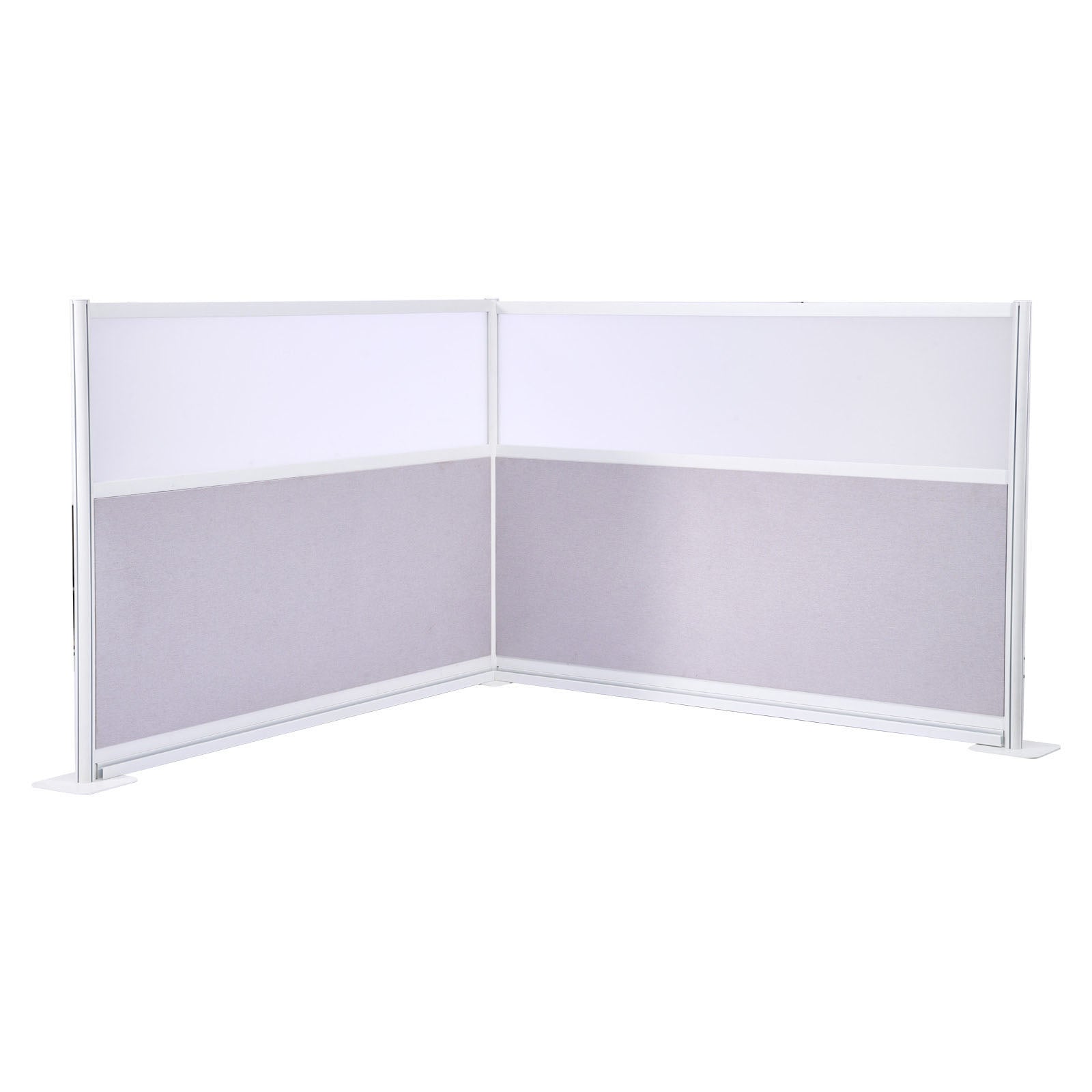 72 in. x 48 in. Freestanding Office Partition Panels, 2-Pack, with Frosted Acrylic Windows, Privacy Room Dividers