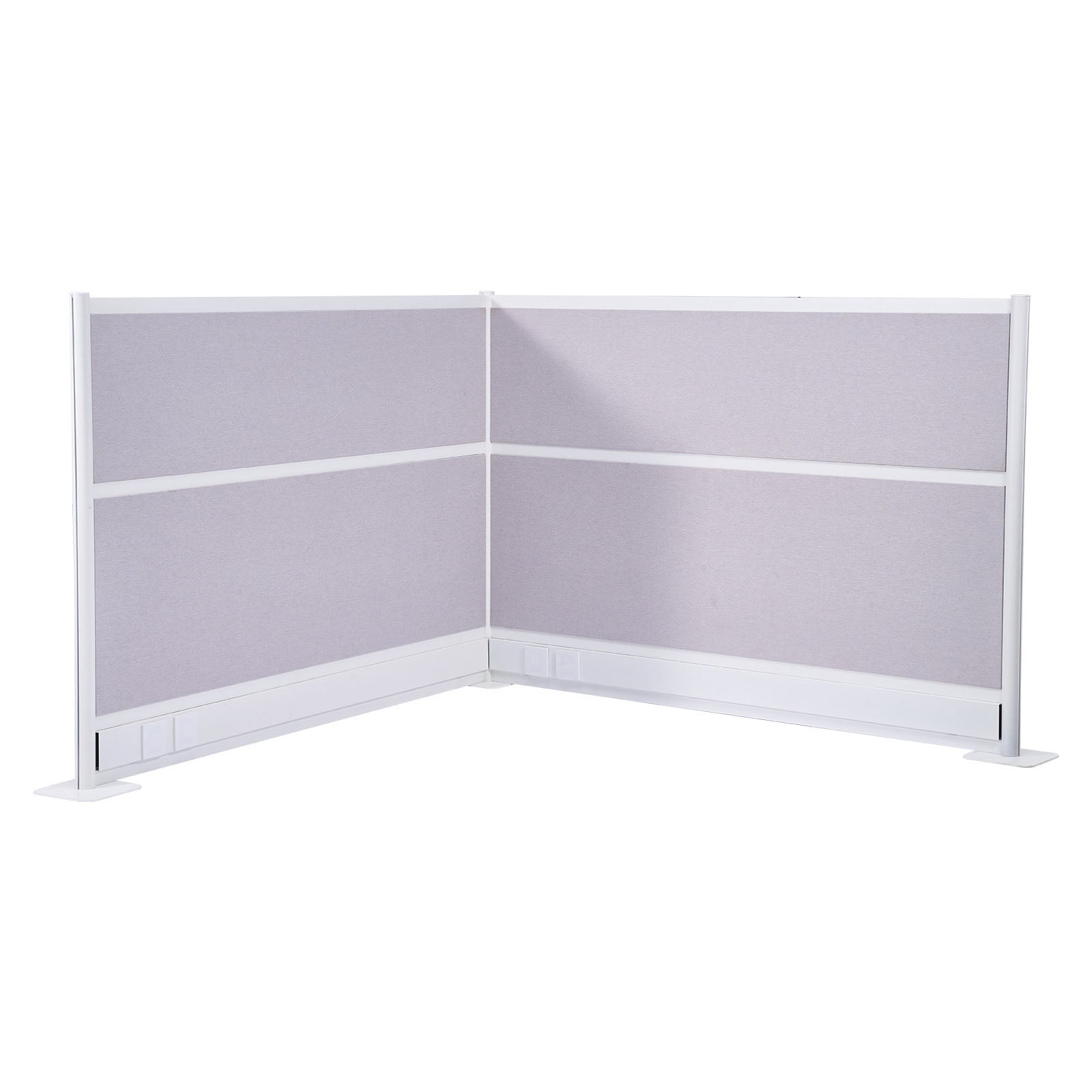 72 in. x 48 in. Freestanding Office Partition Panels, 2-Pack, with Outlet Covers, Privacy Cubicle Room Dividers