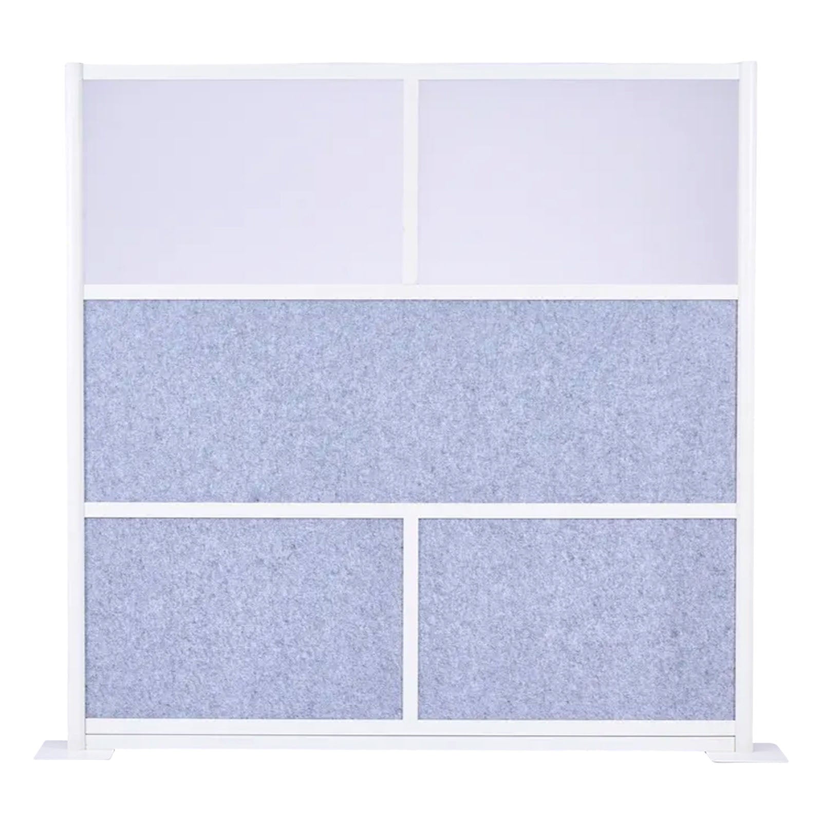 70 in. x 70 in. Freestanding Modular Room Divider Panel with Frosted Window, Office Privacy Partition Wall