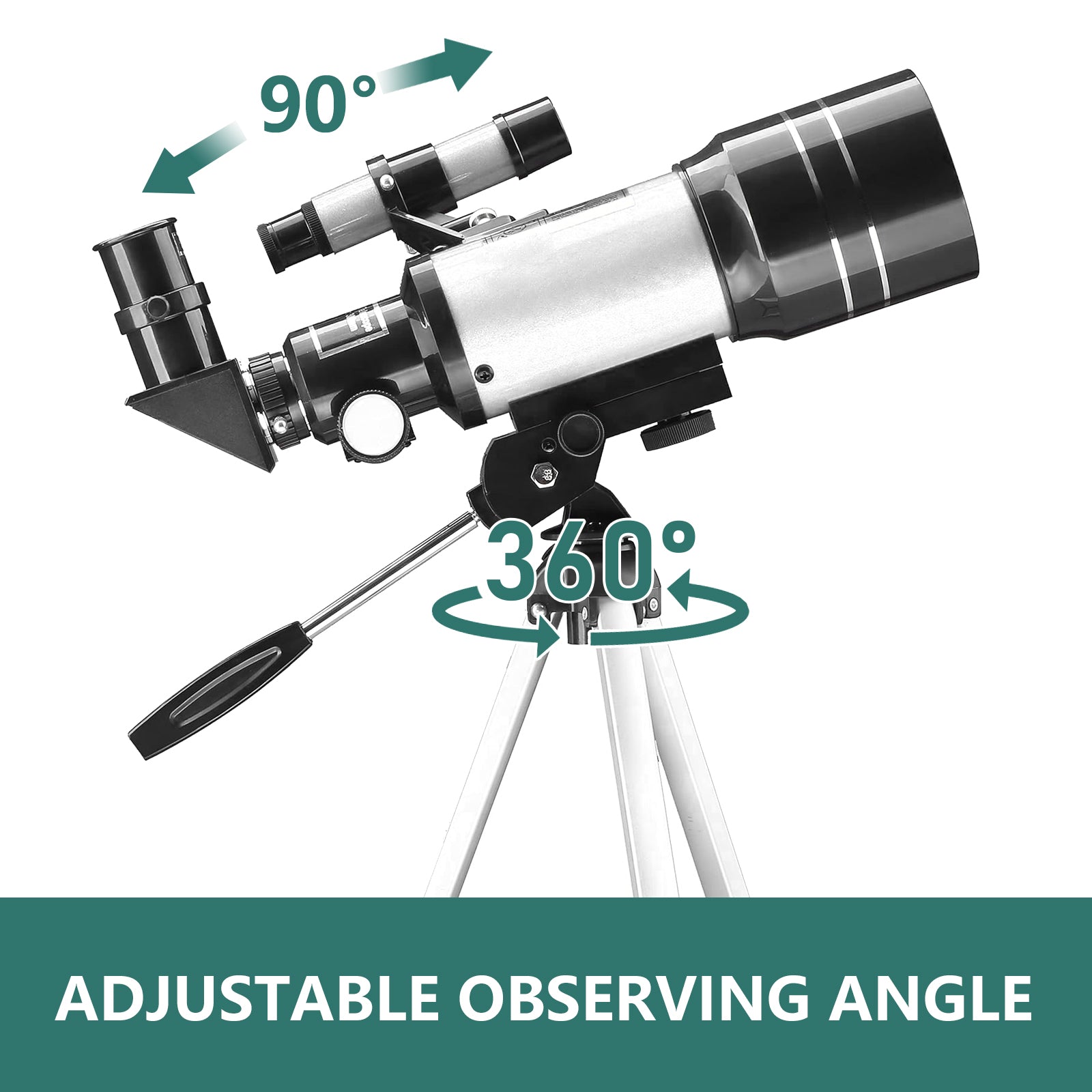 Telescope for Adults And Kids, 70mm Aperture Aperture Astronomical Refractor Telescopes for Astronomy Beginners, 300mm Portable Travel Telescope